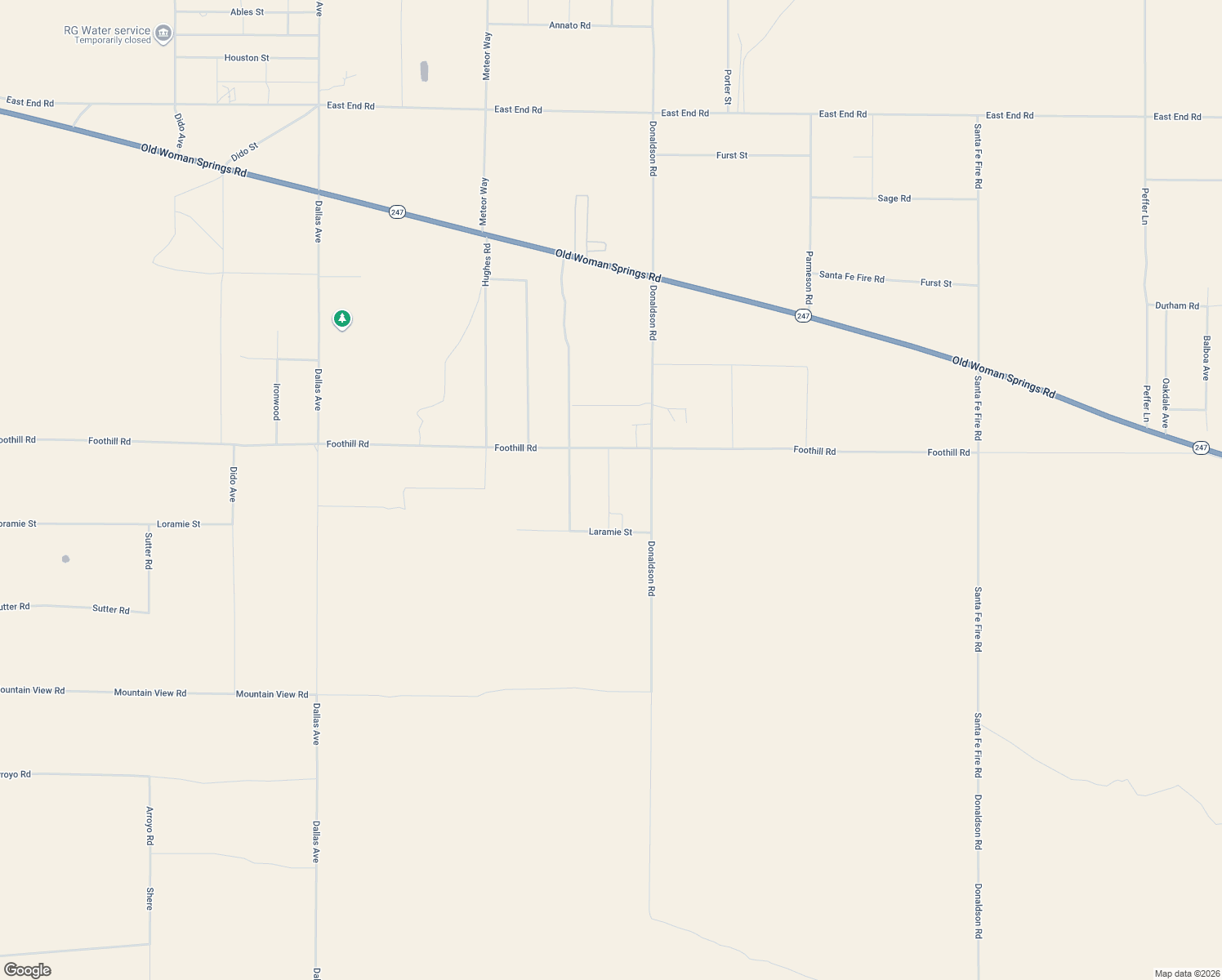 map of restaurants, bars, coffee shops, grocery stores, and more near 9522 Donaldson Road in Lucerne Valley
