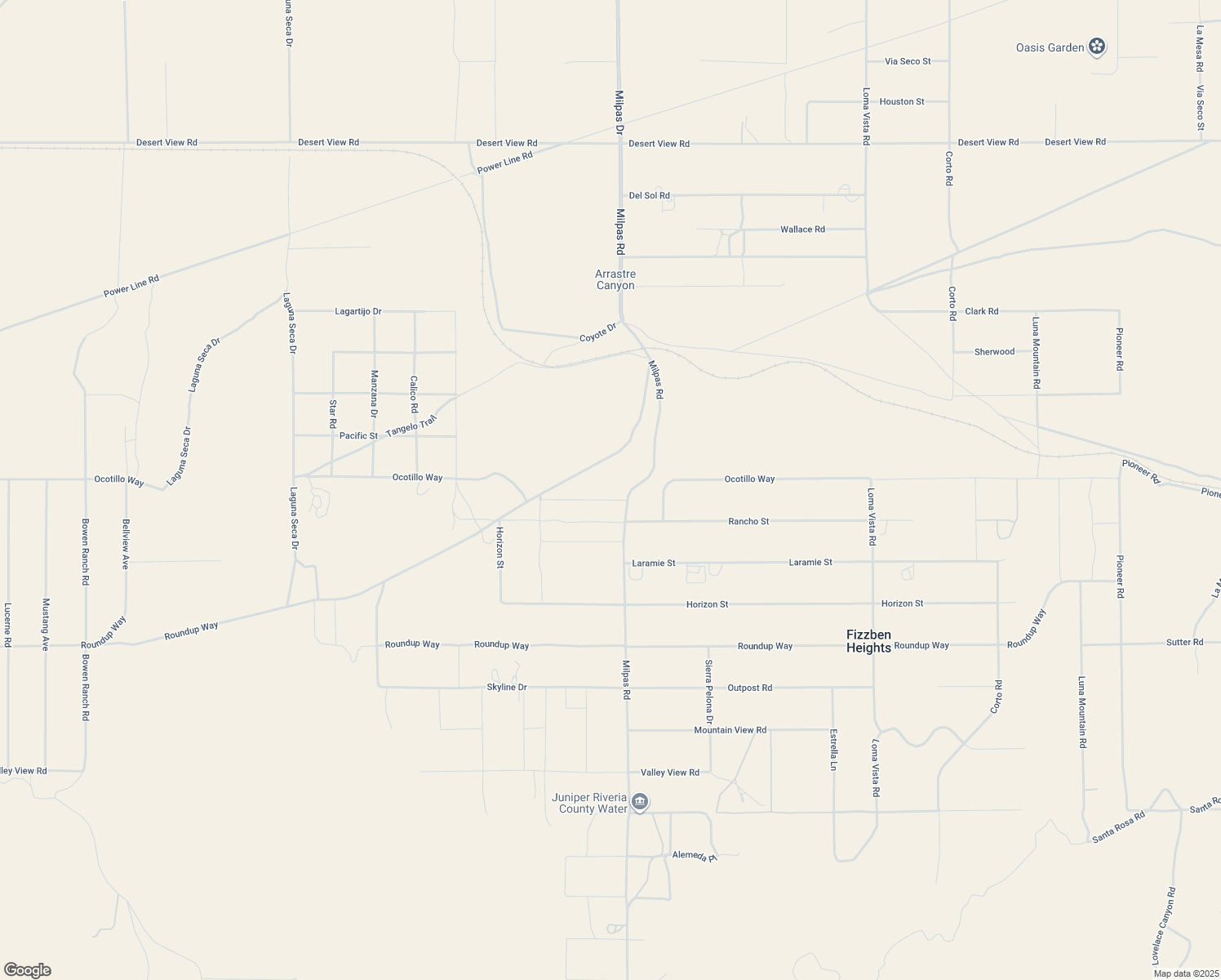 map of restaurants, bars, coffee shops, grocery stores, and more near 24575 Ocotillo Way in Apple Valley