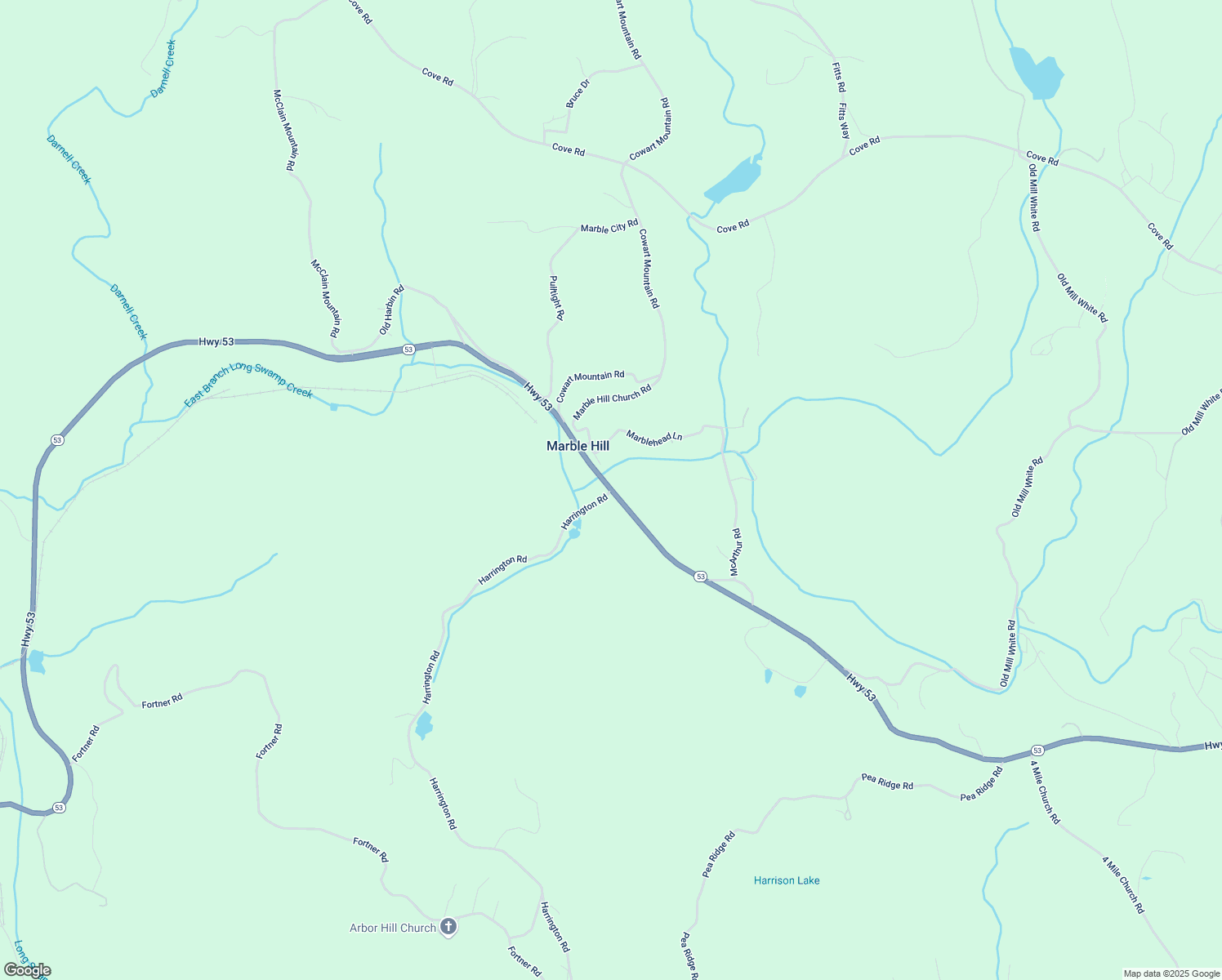 map of restaurants, bars, coffee shops, grocery stores, and more near 0 Harrington Road in Ball Ground