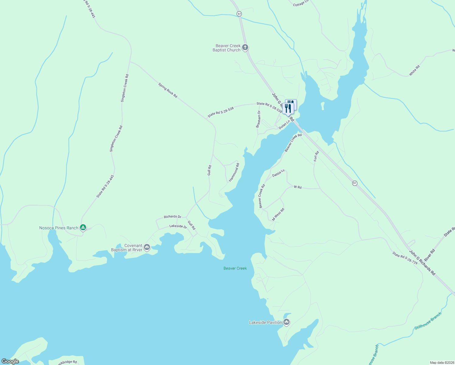 map of restaurants, bars, coffee shops, grocery stores, and more near 2368 Hammond Road in Camden