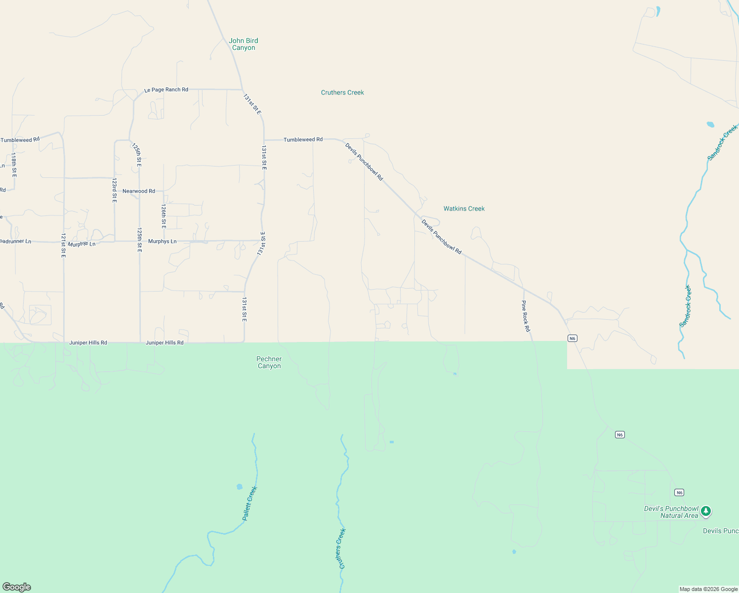 map of restaurants, bars, coffee shops, grocery stores, and more near Cruthers Creek Road in Los Angeles County