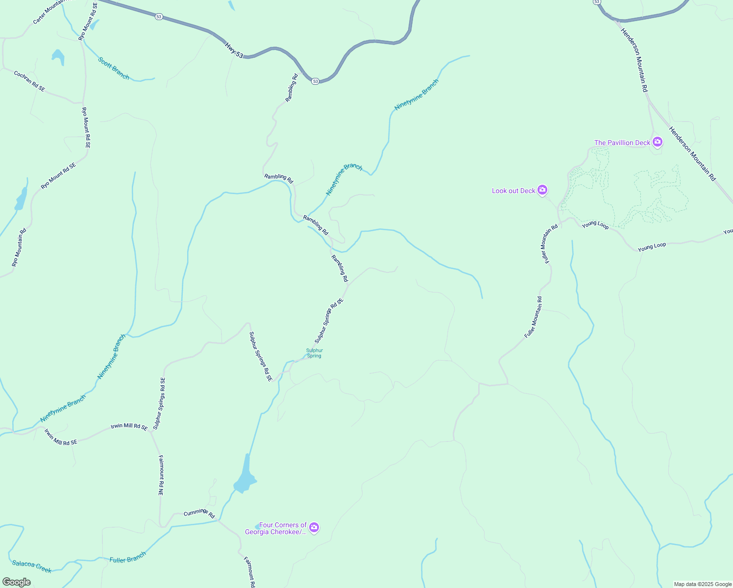 map of restaurants, bars, coffee shops, grocery stores, and more near 426 Sulphur Springs Road Southeast in Fairmount