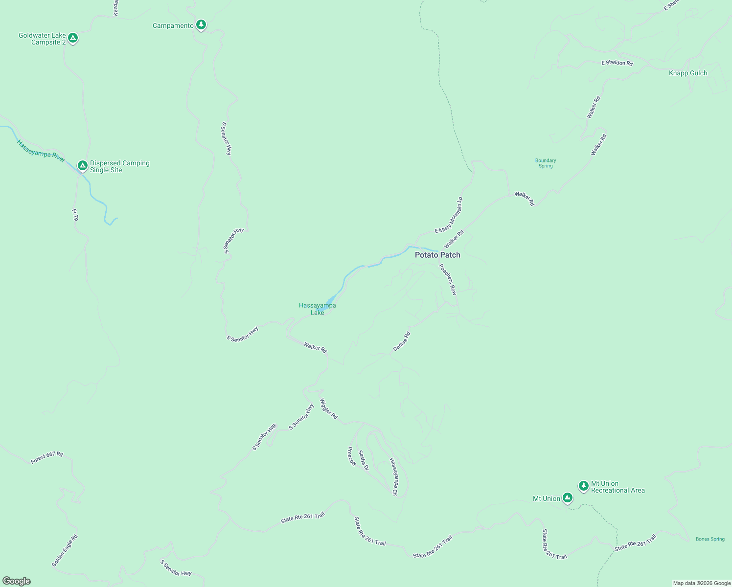 map of restaurants, bars, coffee shops, grocery stores, and more near 8034 South Millsite Drive in Prescott