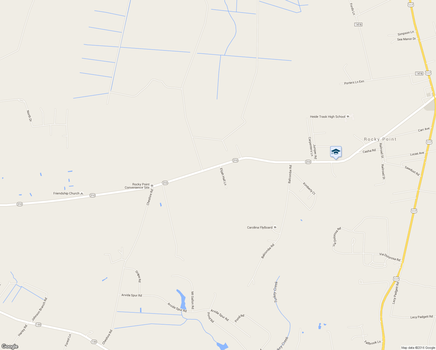 map of restaurants, bars, coffee shops, grocery stores, and more near 92 Elijah Hall Lane in Rocky Point