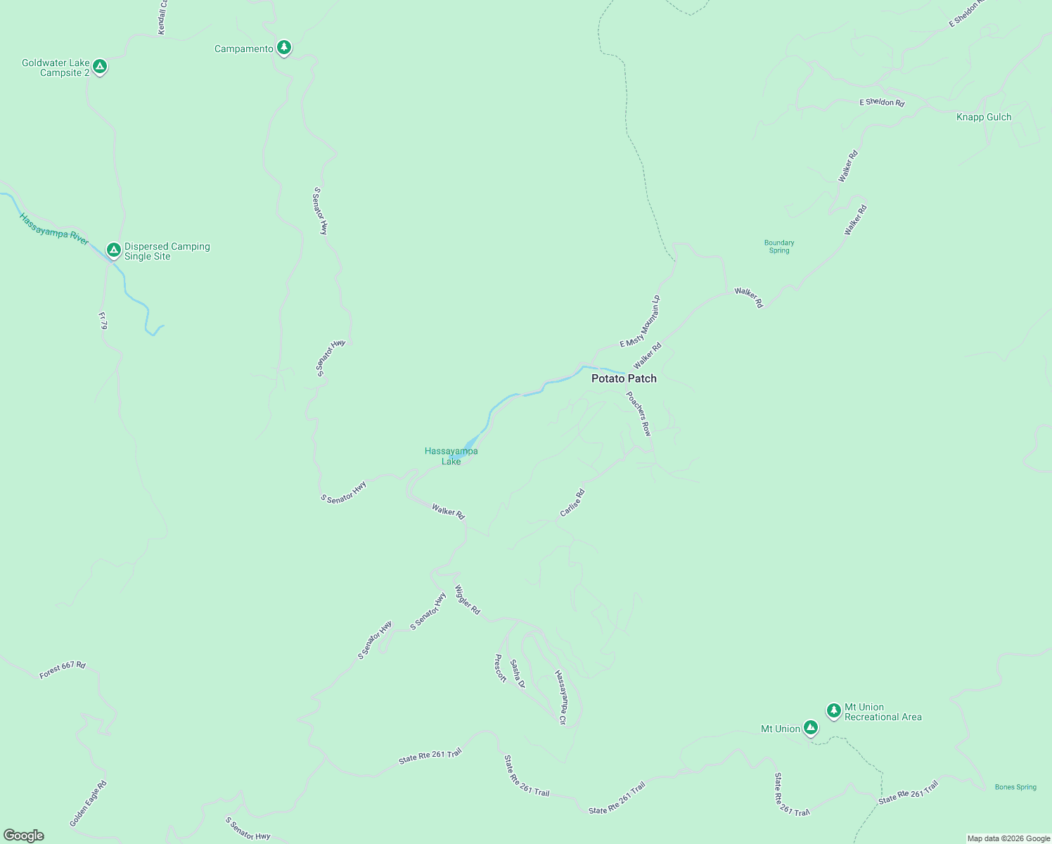 map of restaurants, bars, coffee shops, grocery stores, and more near 8034 South Millsite Drive in Prescott