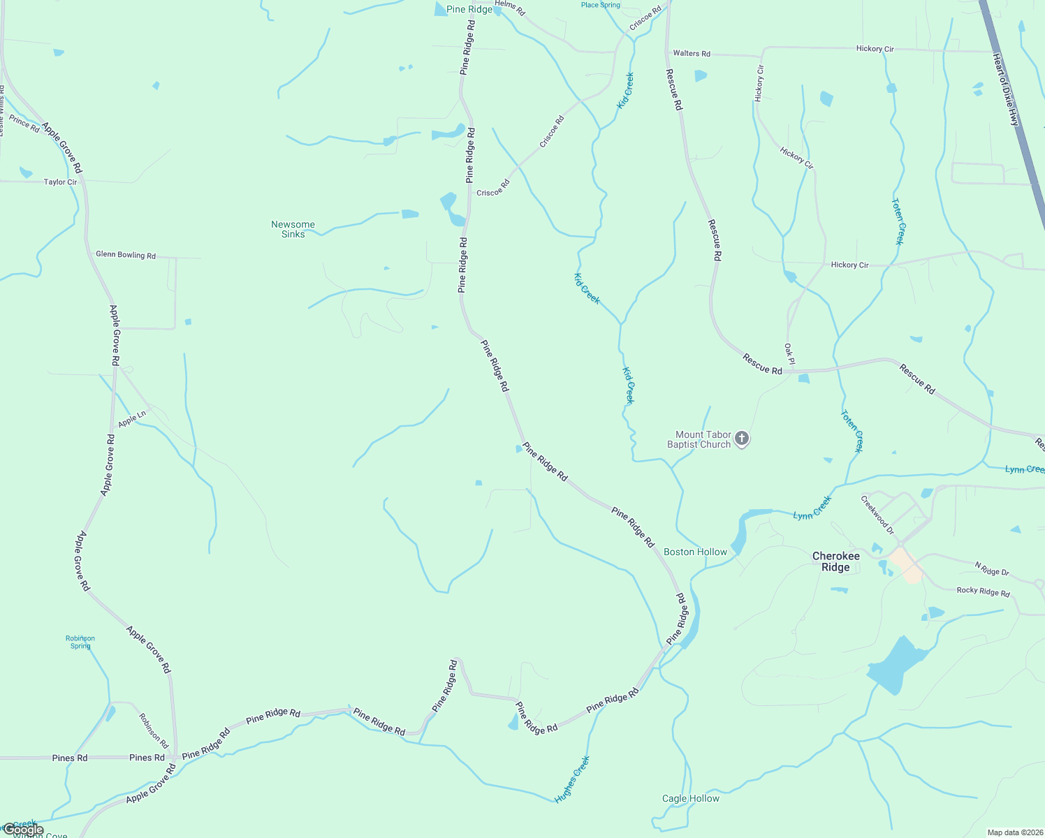 map of restaurants, bars, coffee shops, grocery stores, and more near 2084 Pine Ridge Road in Union Grove