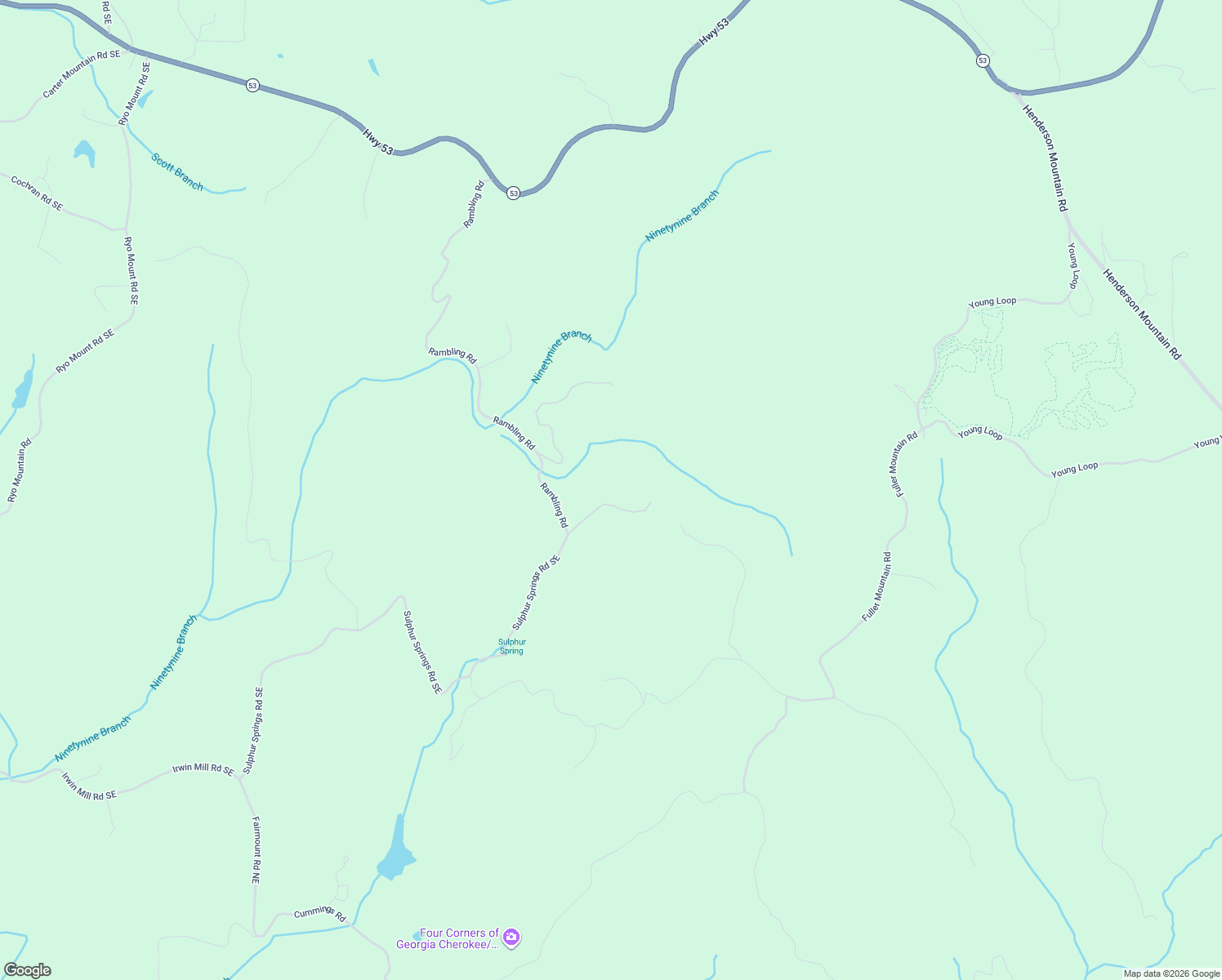 map of restaurants, bars, coffee shops, grocery stores, and more near 845 Sulphur Springs Road Southeast in Fairmount