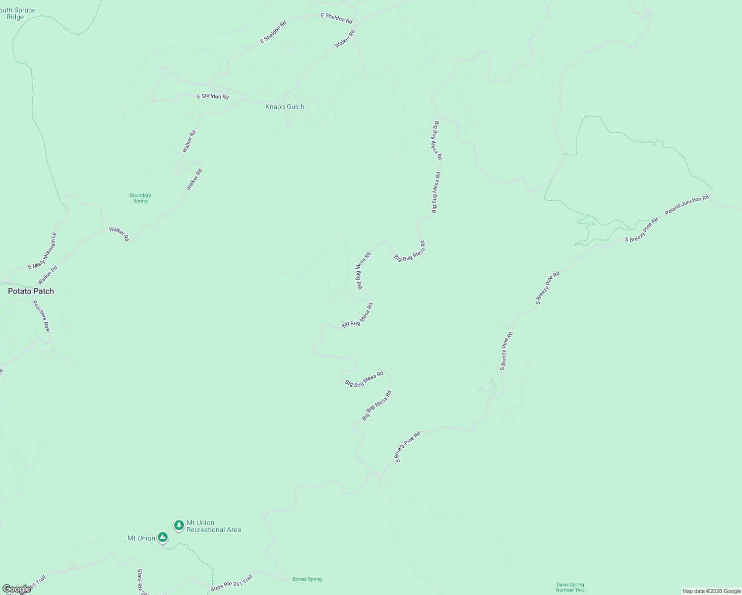 map of restaurants, bars, coffee shops, grocery stores, and more near Big Bug Mesa Road in Mayer