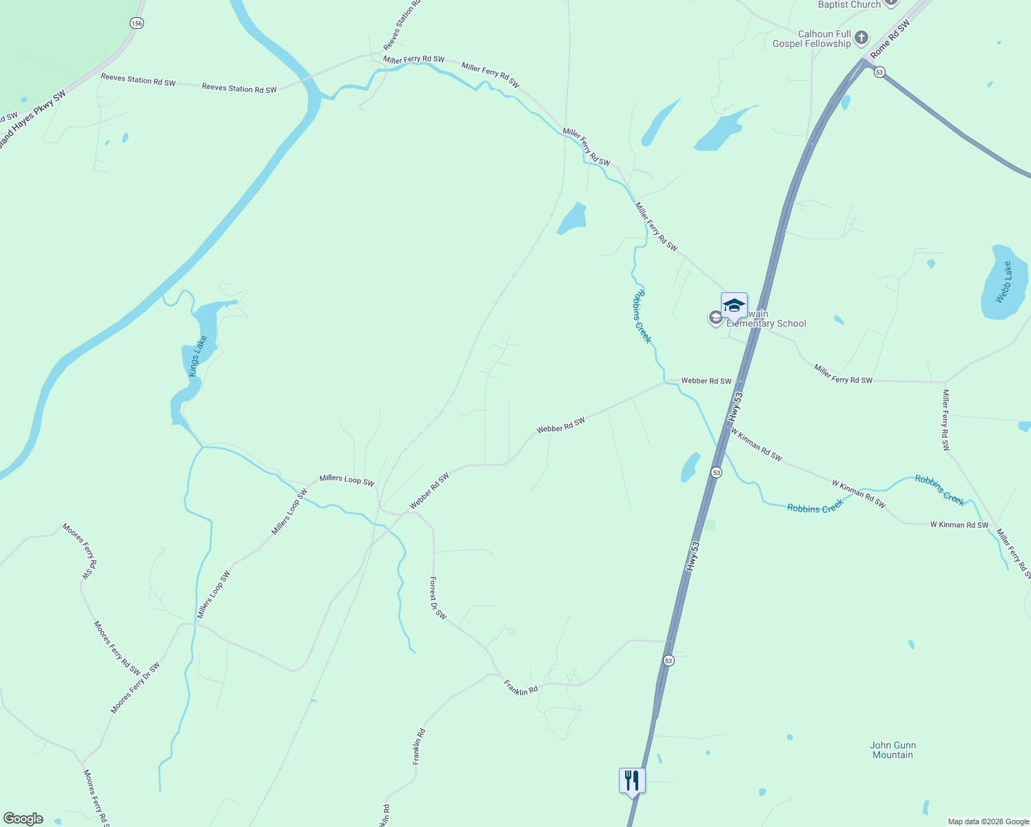 map of restaurants, bars, coffee shops, grocery stores, and more near 187 Cantrell Drive Southwest in Plainville