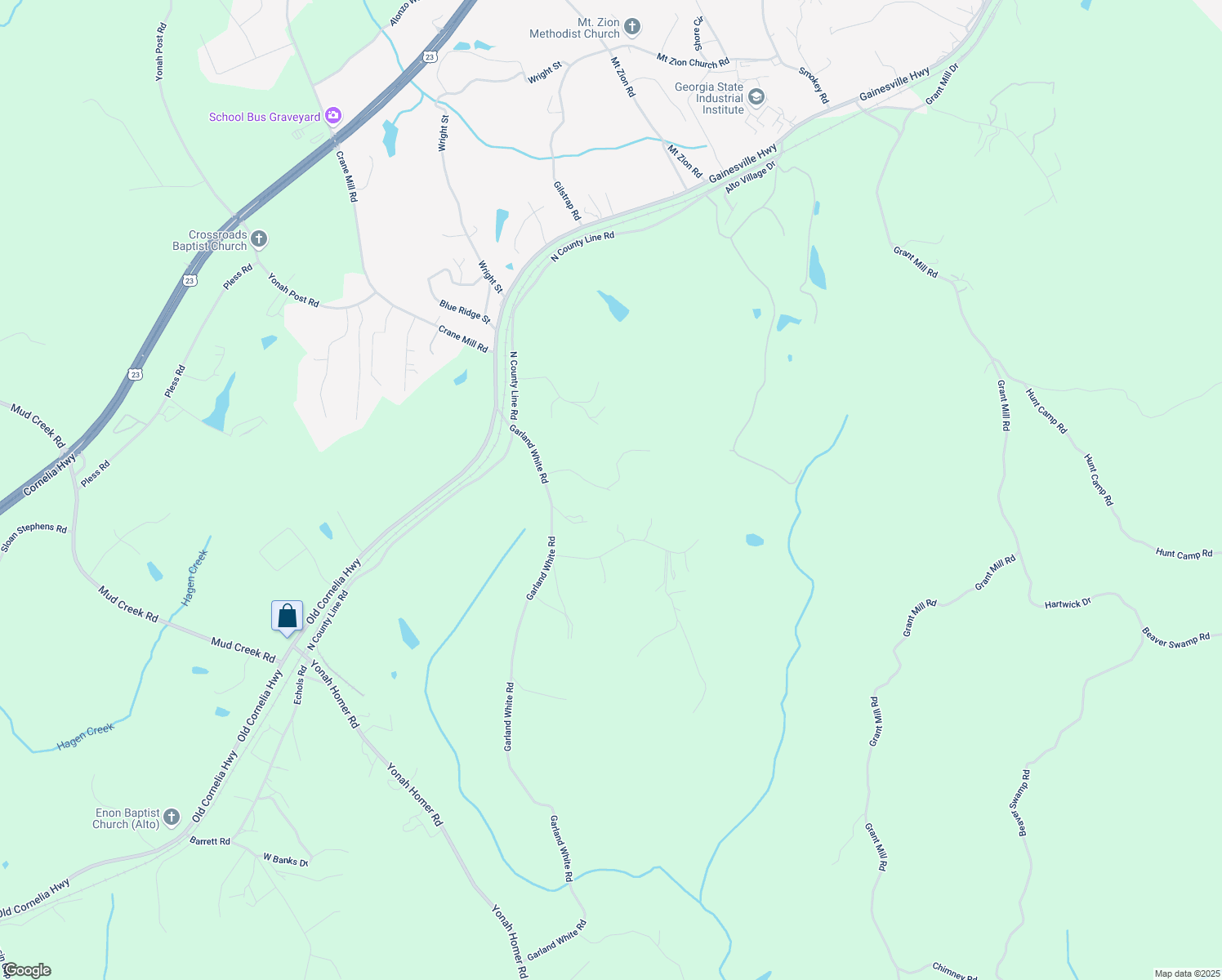 map of restaurants, bars, coffee shops, grocery stores, and more near 199 Pebble Creek Lane in Alto
