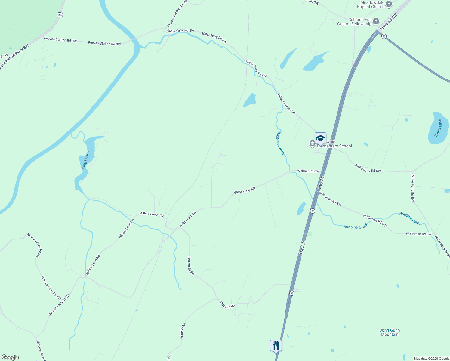 map of restaurants, bars, coffee shops, grocery stores, and more near 187 Cantrell Drive Southwest in Plainville