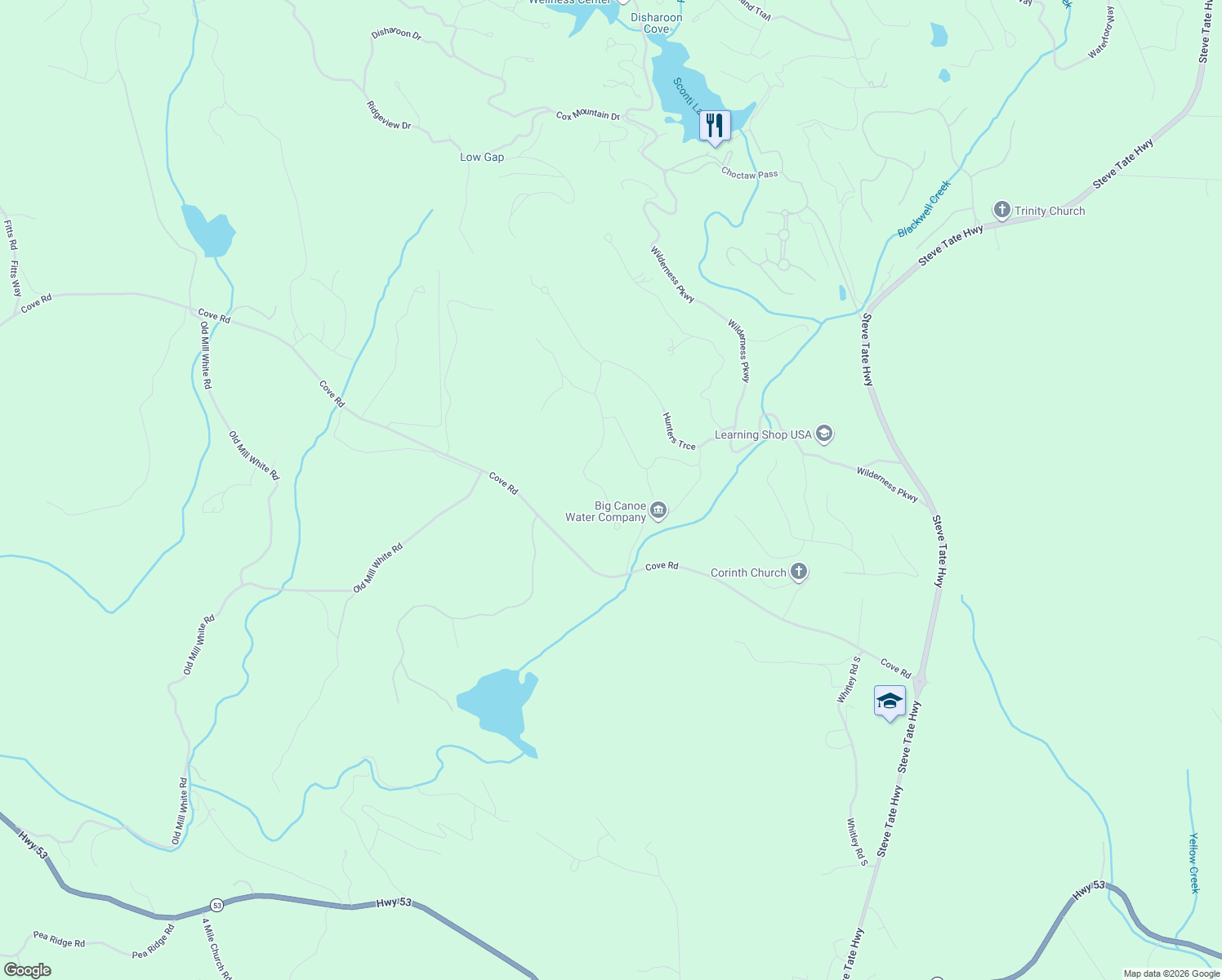 map of restaurants, bars, coffee shops, grocery stores, and more near 997 Hunters Ridge in Big Canoe