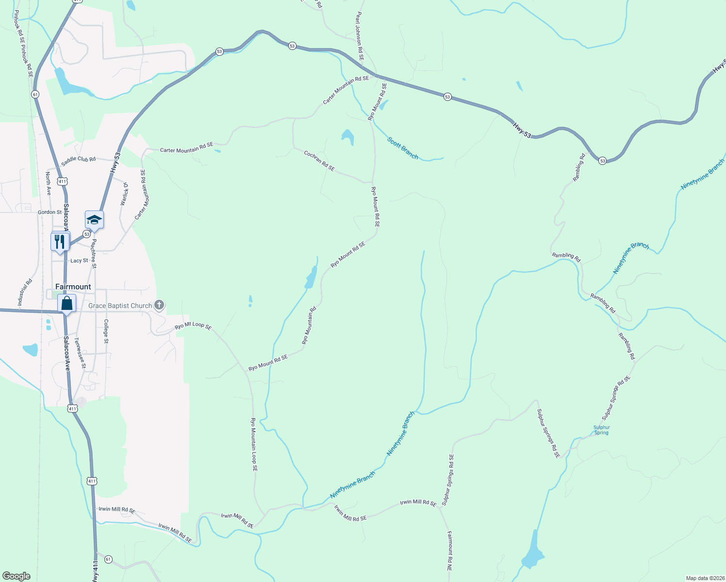 map of restaurants, bars, coffee shops, grocery stores, and more near in Fairmount