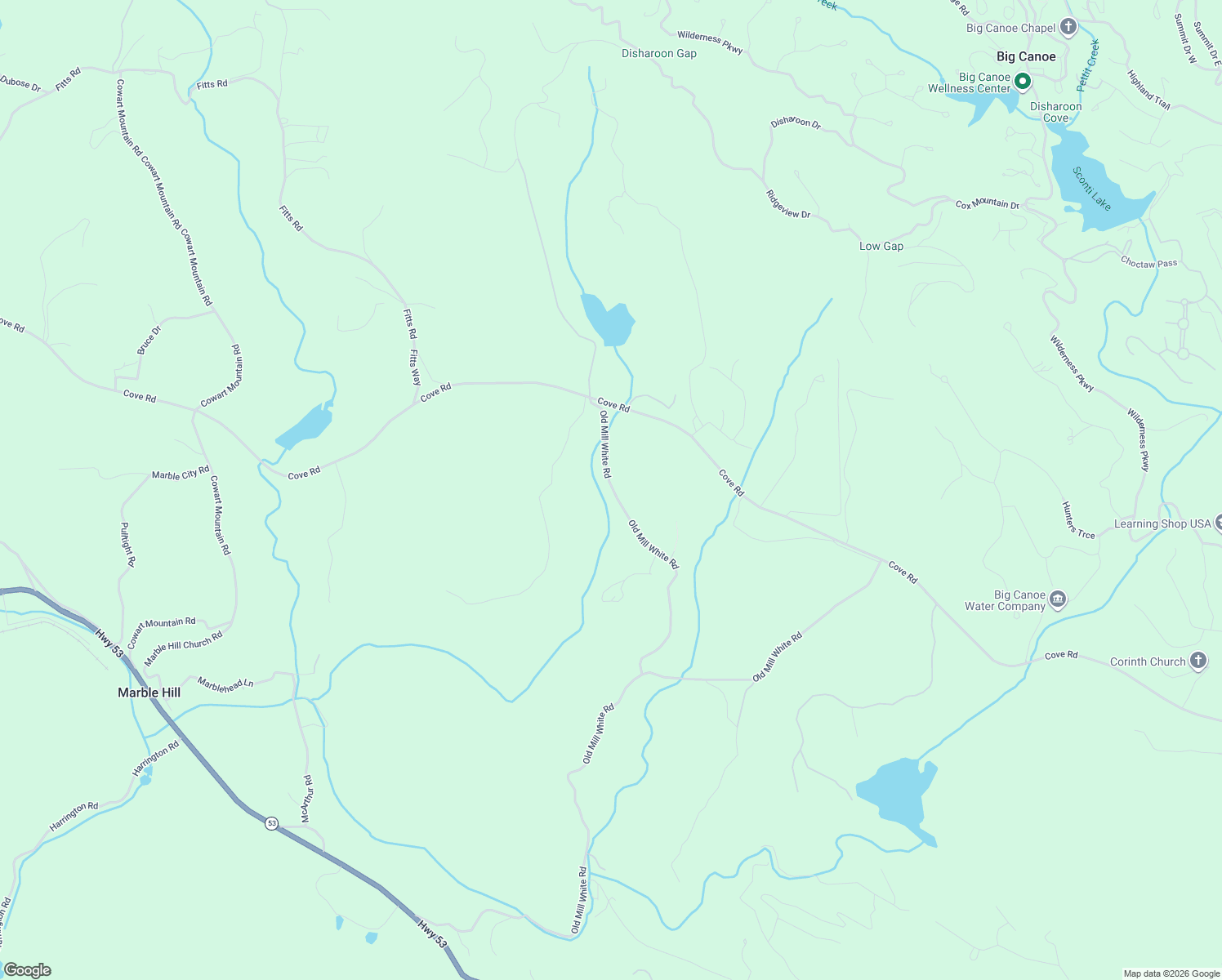 map of restaurants, bars, coffee shops, grocery stores, and more near 327 Old Mill White Road in Jasper