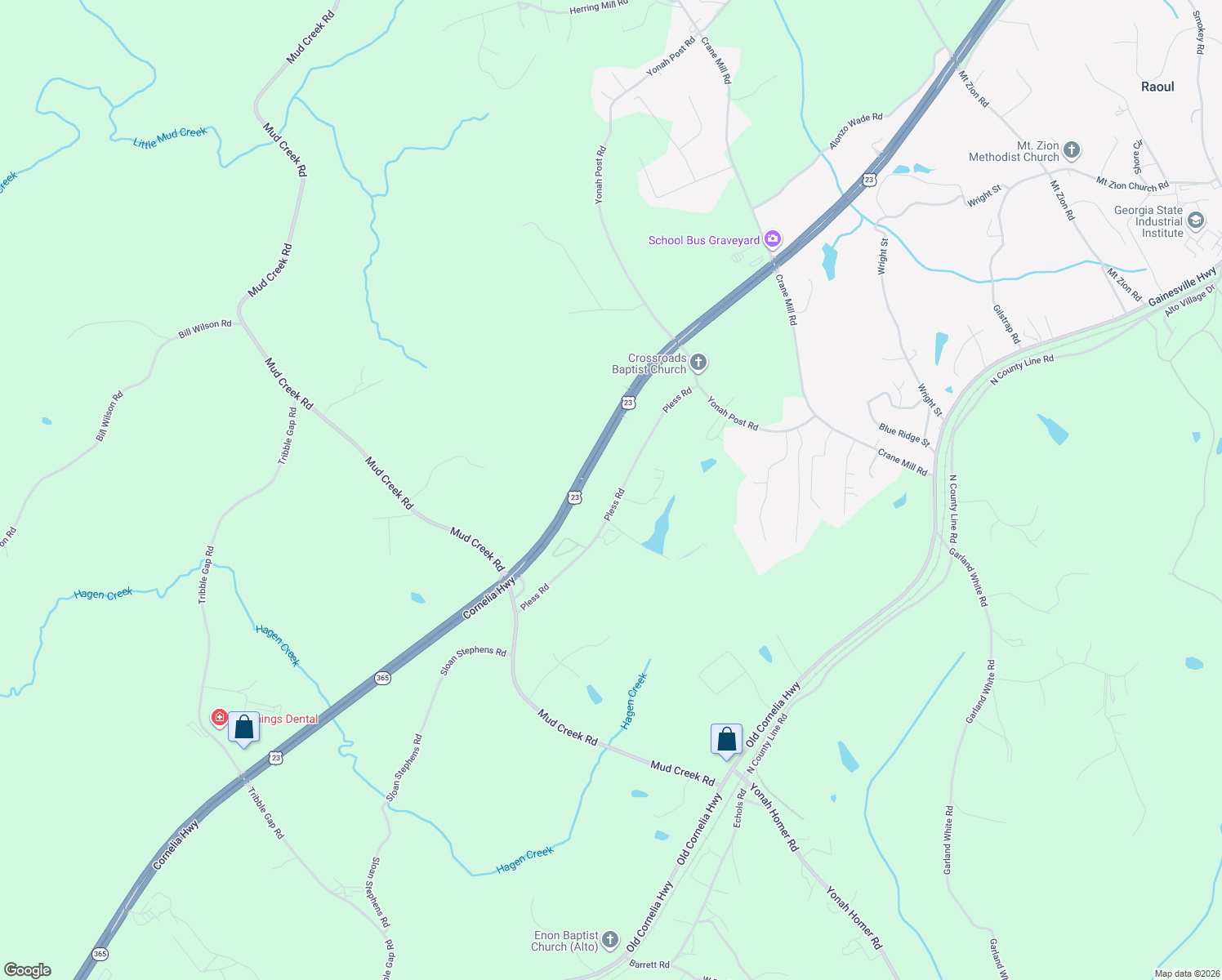 map of restaurants, bars, coffee shops, grocery stores, and more near 7925 Pless Road in Alto