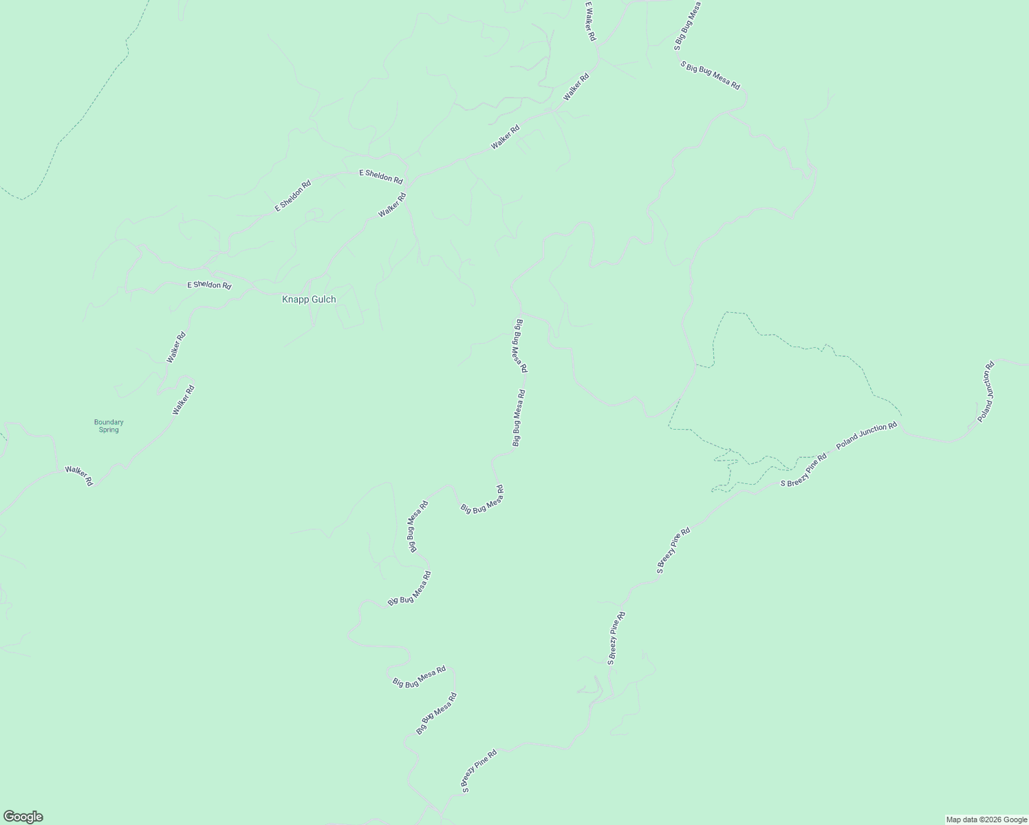 map of restaurants, bars, coffee shops, grocery stores, and more near Big Bug Mesa Road in Mayer