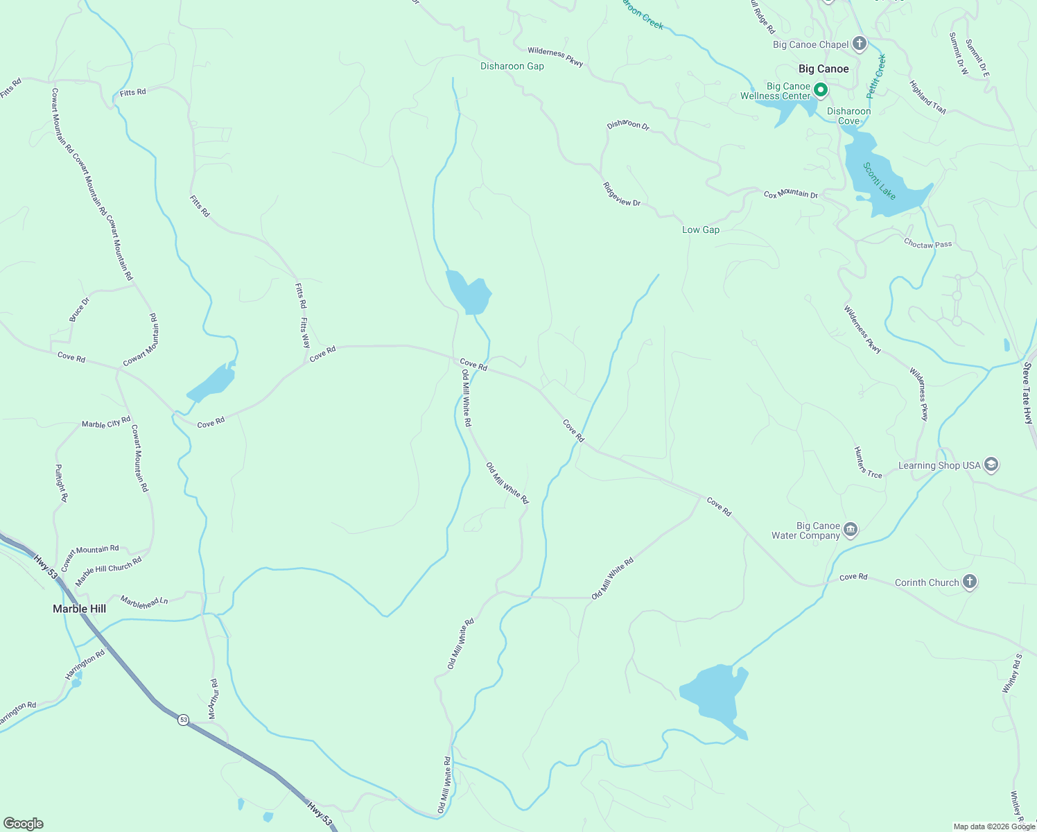 map of restaurants, bars, coffee shops, grocery stores, and more near 327 Old Mill White Road in Jasper
