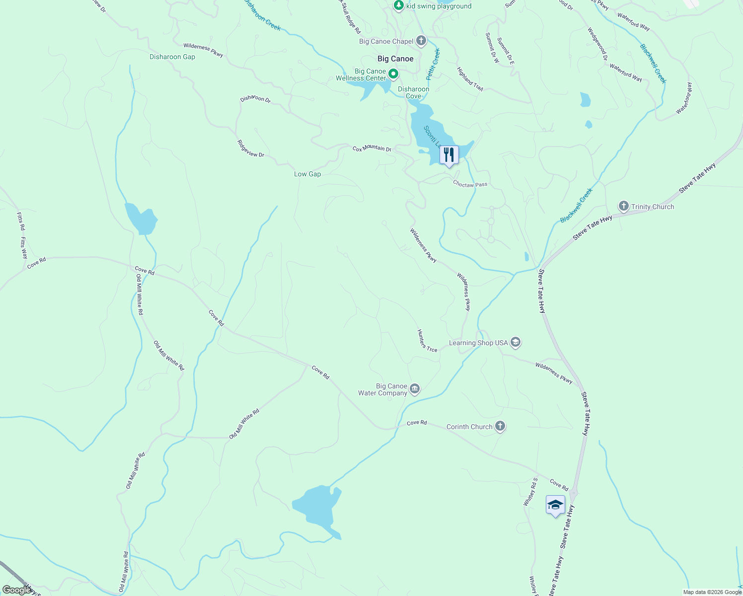 map of restaurants, bars, coffee shops, grocery stores, and more near 61 Morgan Walk in Jasper