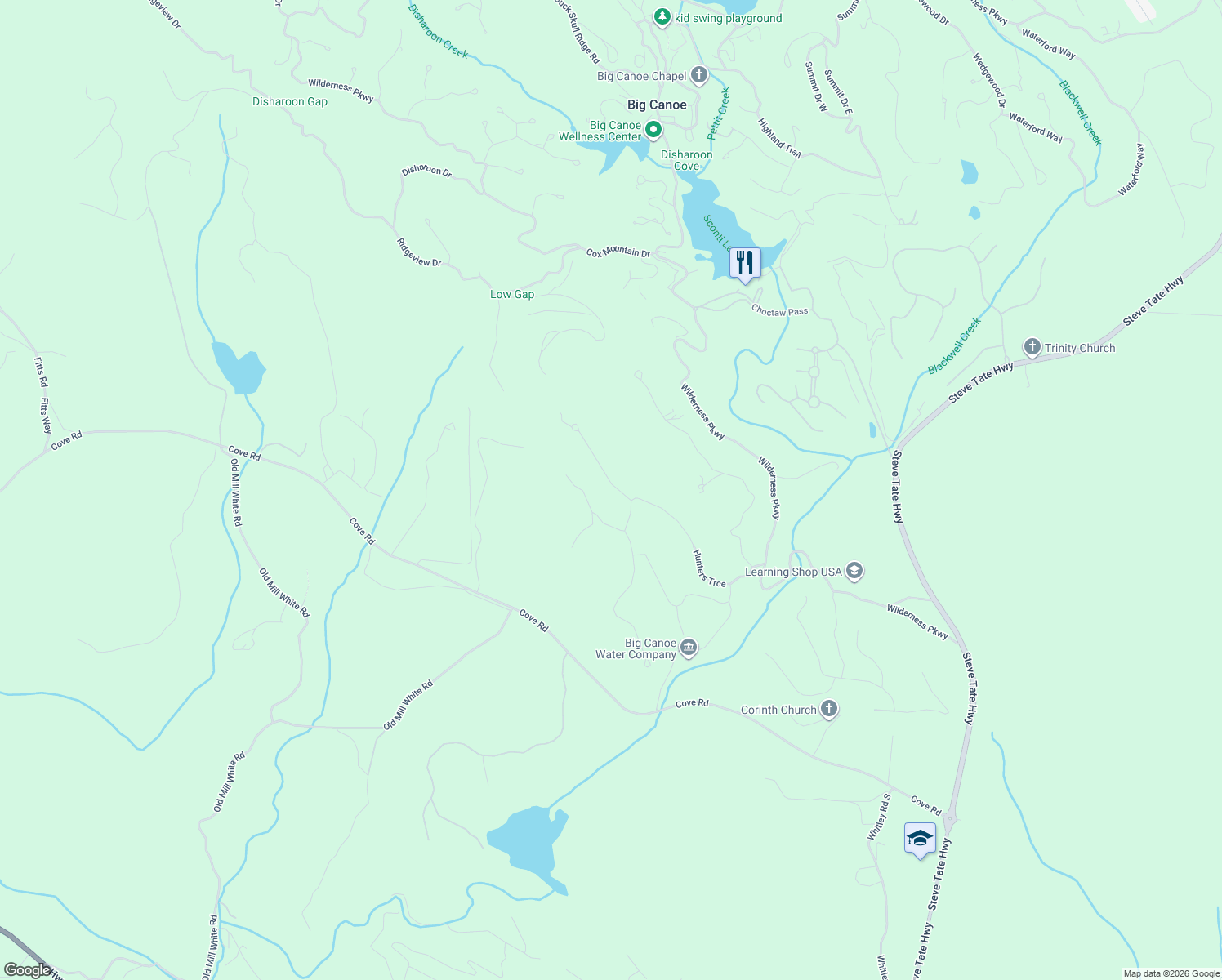 map of restaurants, bars, coffee shops, grocery stores, and more near 61 Morgan Walk in Jasper