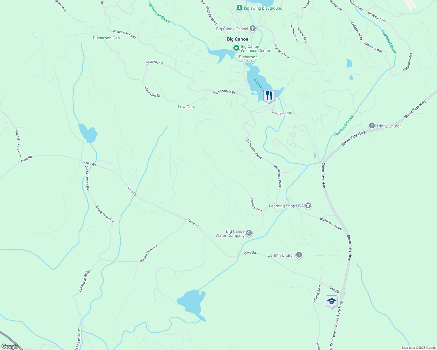 map of restaurants, bars, coffee shops, grocery stores, and more near 75 Morgan Walk in Jasper