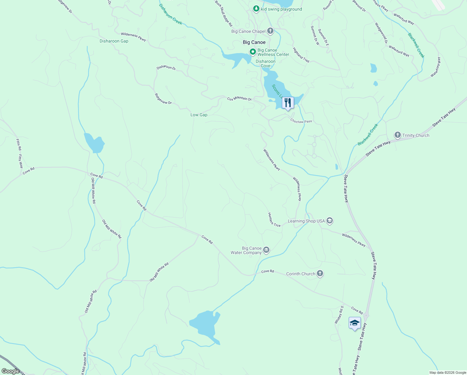 map of restaurants, bars, coffee shops, grocery stores, and more near 75 Morgan Walk in Jasper