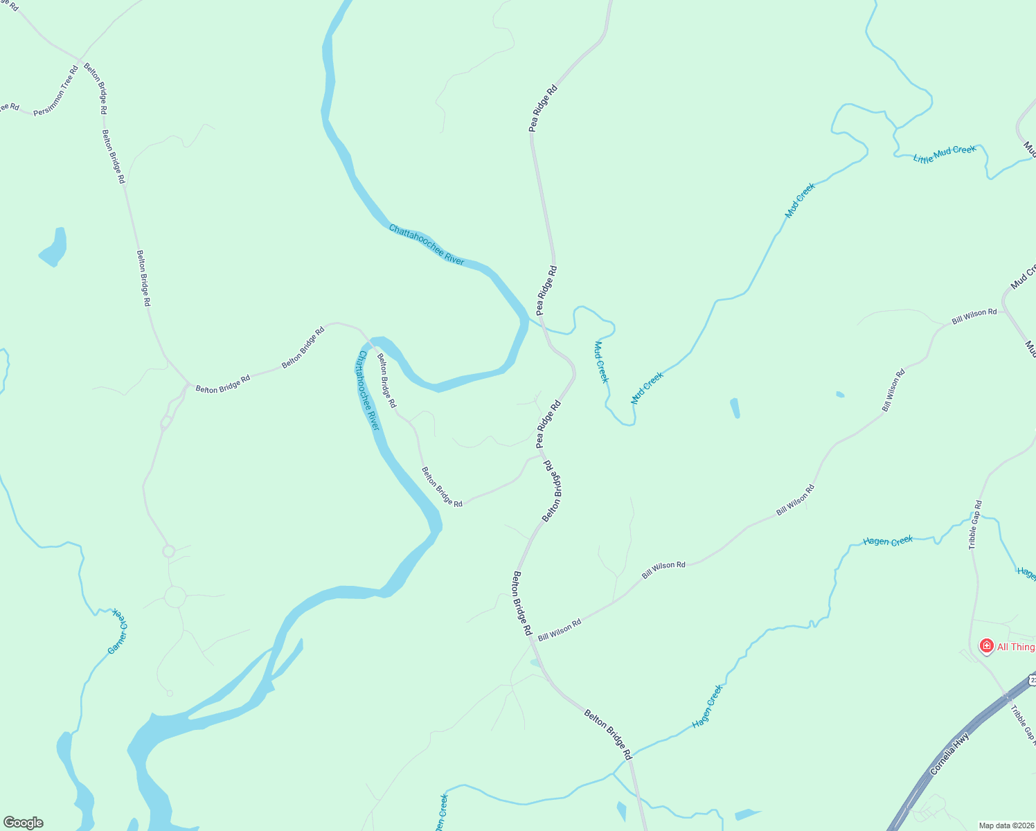 map of restaurants, bars, coffee shops, grocery stores, and more near 7619 Fish Hook Lane in Lula