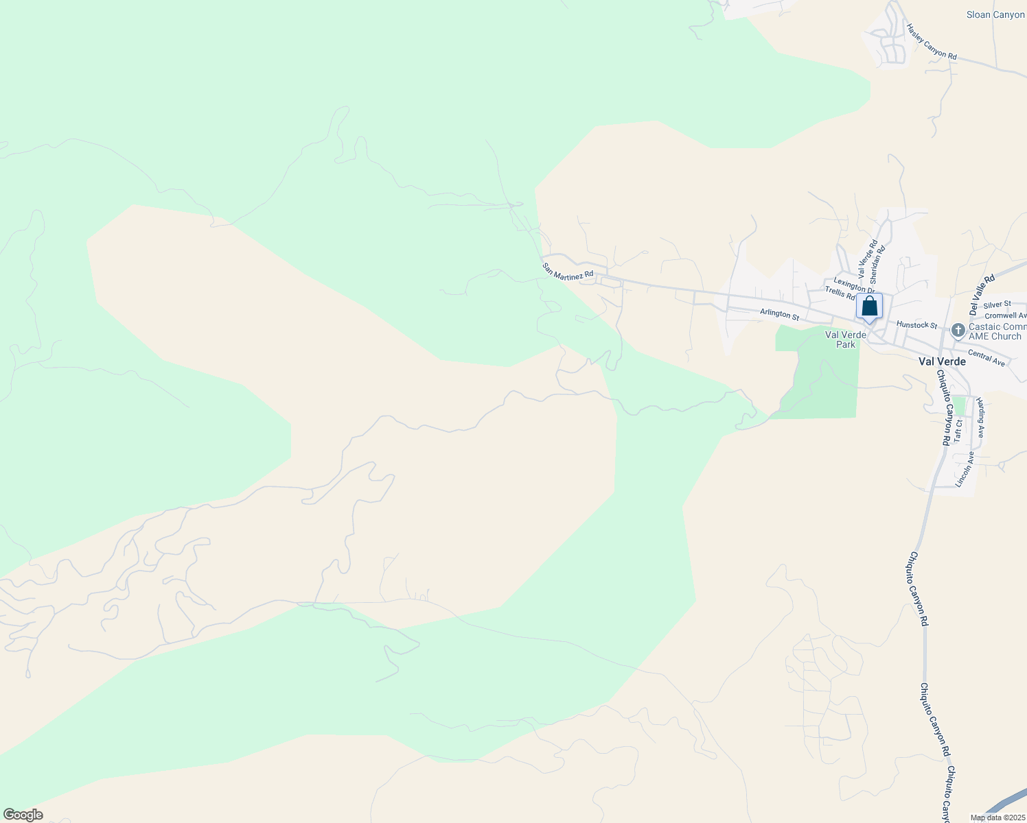 map of restaurants, bars, coffee shops, grocery stores, and more near Loma Verde Mountainway in Castaic