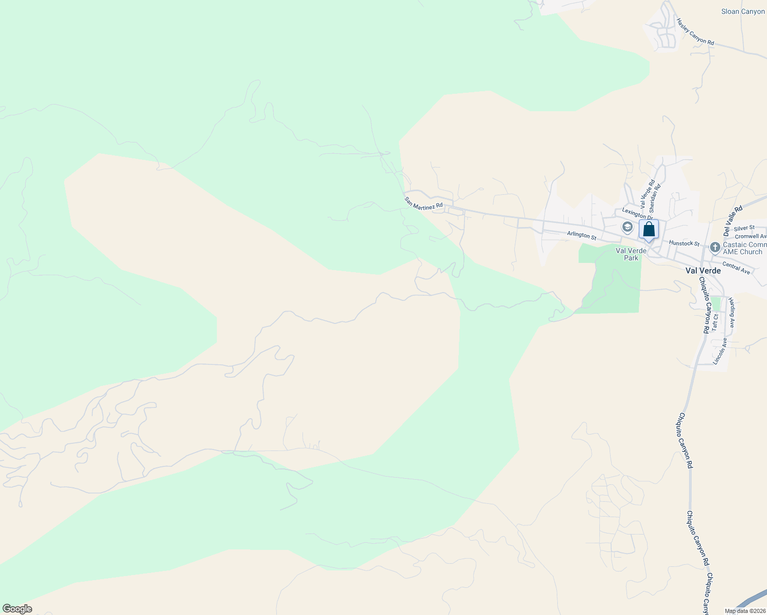 map of restaurants, bars, coffee shops, grocery stores, and more near Loma Verde Mountainway in Castaic