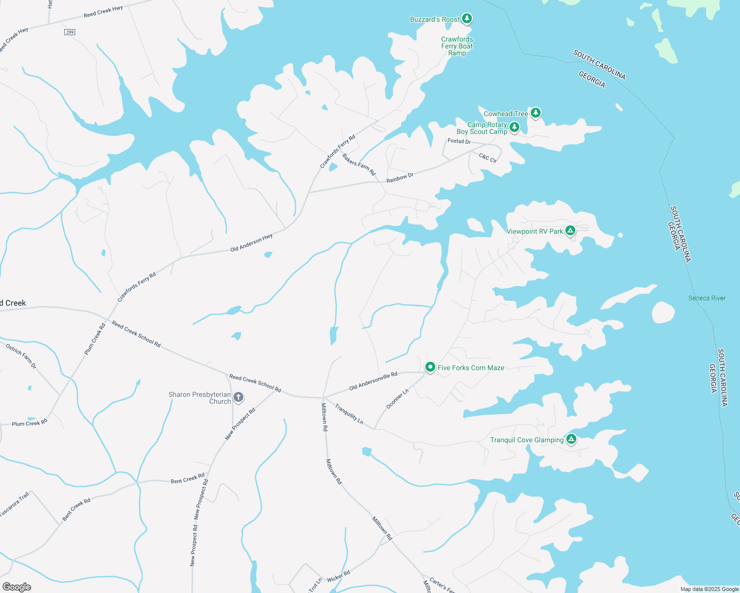 map of restaurants, bars, coffee shops, grocery stores, and more near 685 Gardner Lane in Hartwell