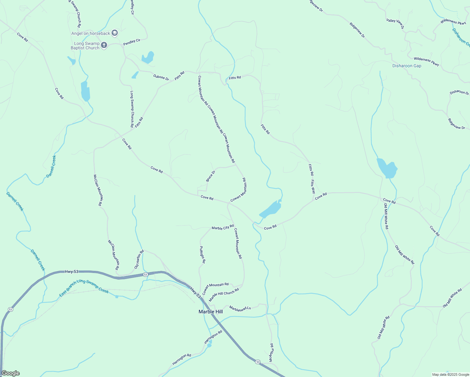 map of restaurants, bars, coffee shops, grocery stores, and more near 974 Cowart Mountain Road in Jasper