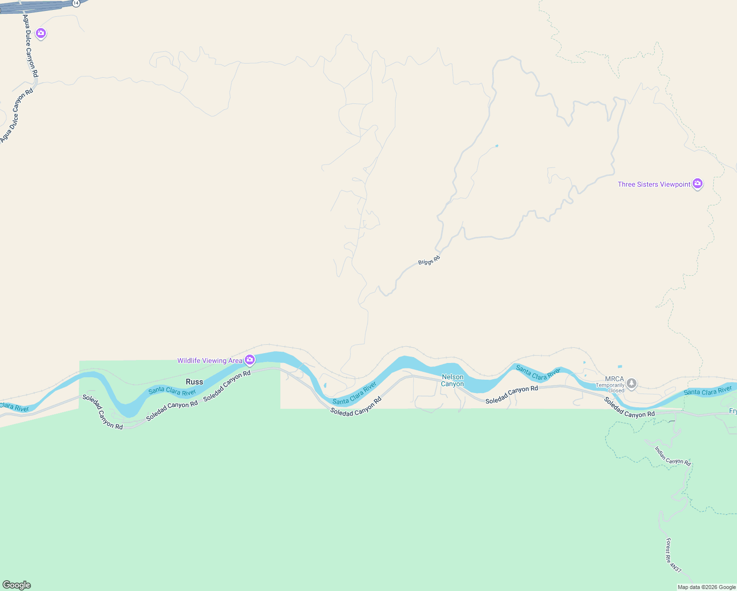 map of restaurants, bars, coffee shops, grocery stores, and more near 29504 Briggs Road in Santa Clarita