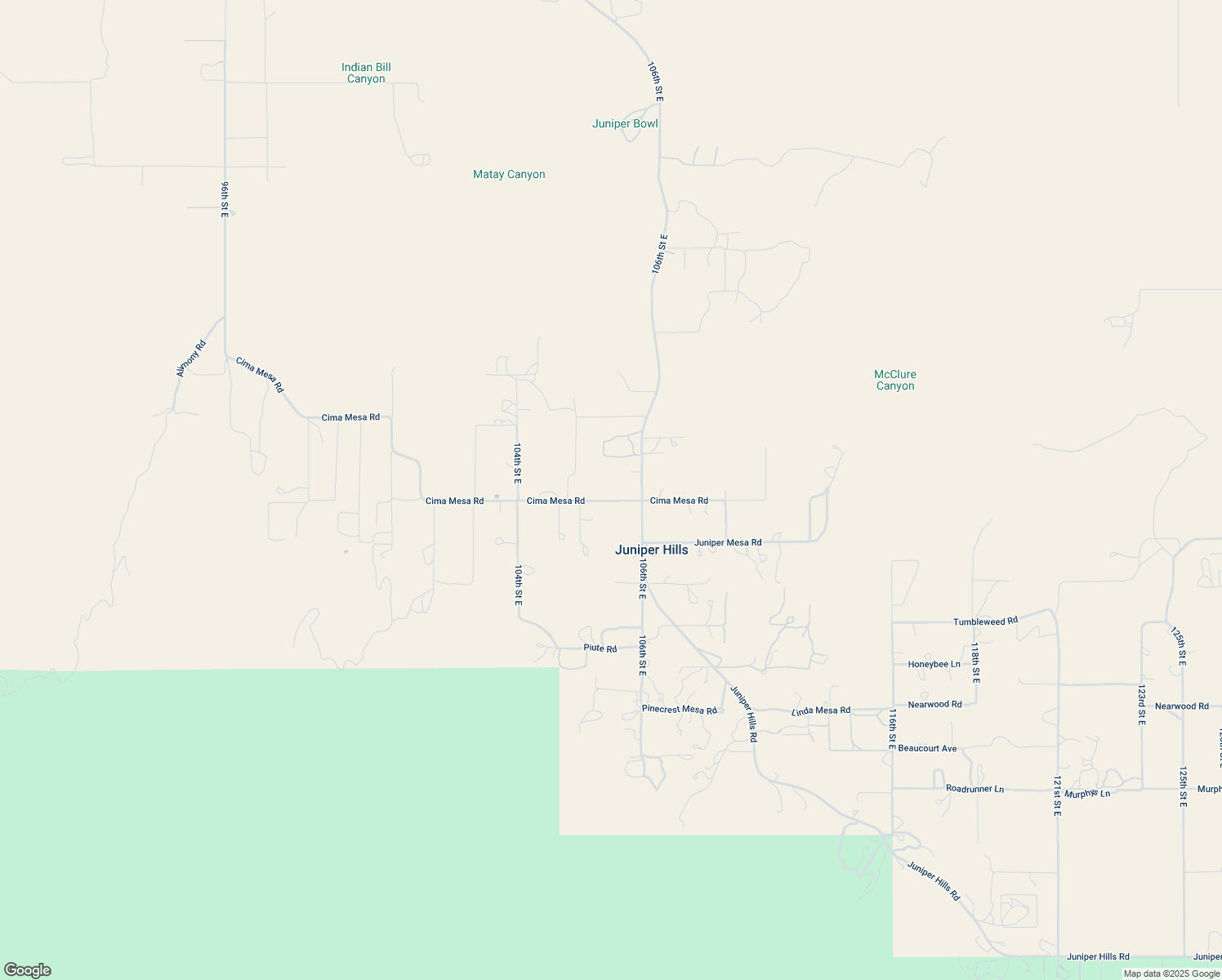 map of restaurants, bars, coffee shops, grocery stores, and more near 10555 Cima Mesa Road in Littlerock