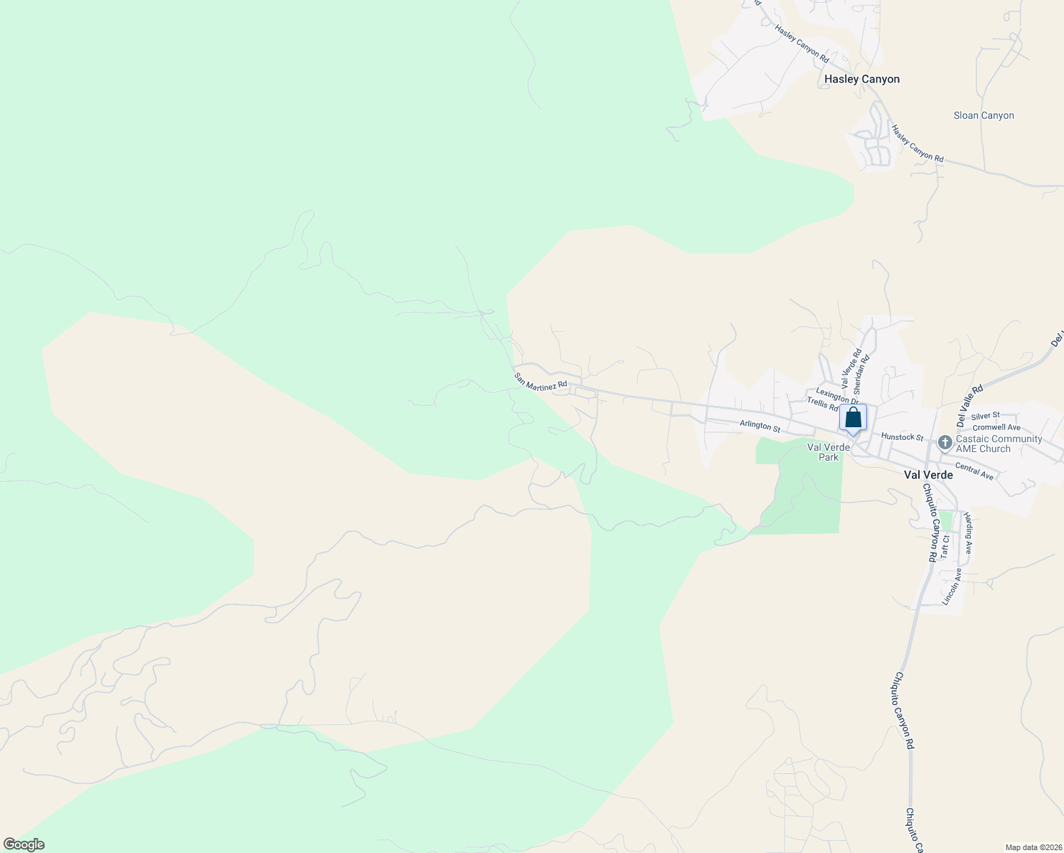 map of restaurants, bars, coffee shops, grocery stores, and more near 31174 San Martinez Road in Castaic