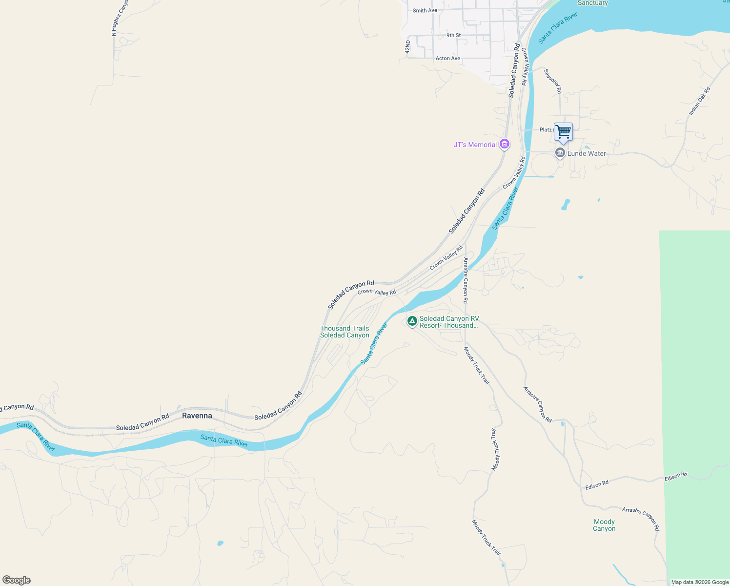 map of restaurants, bars, coffee shops, grocery stores, and more near 4500 Crown Valley Road in Acton