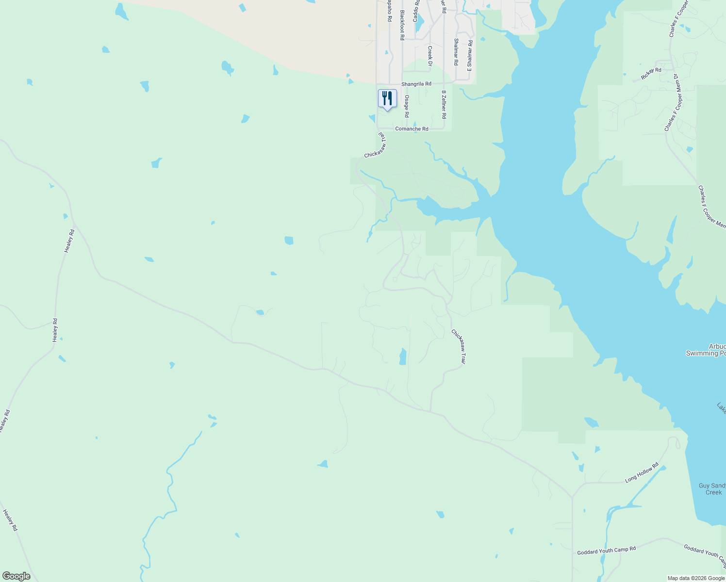 map of restaurants, bars, coffee shops, grocery stores, and more near 5040 Vista Court in Sulphur