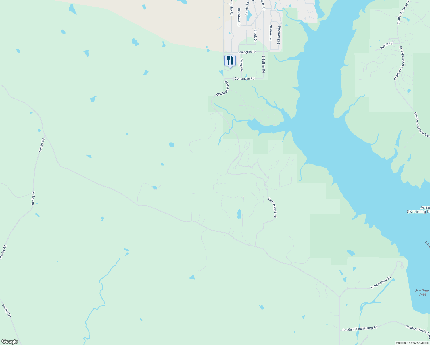 map of restaurants, bars, coffee shops, grocery stores, and more near 5040 Vista Court in Sulphur