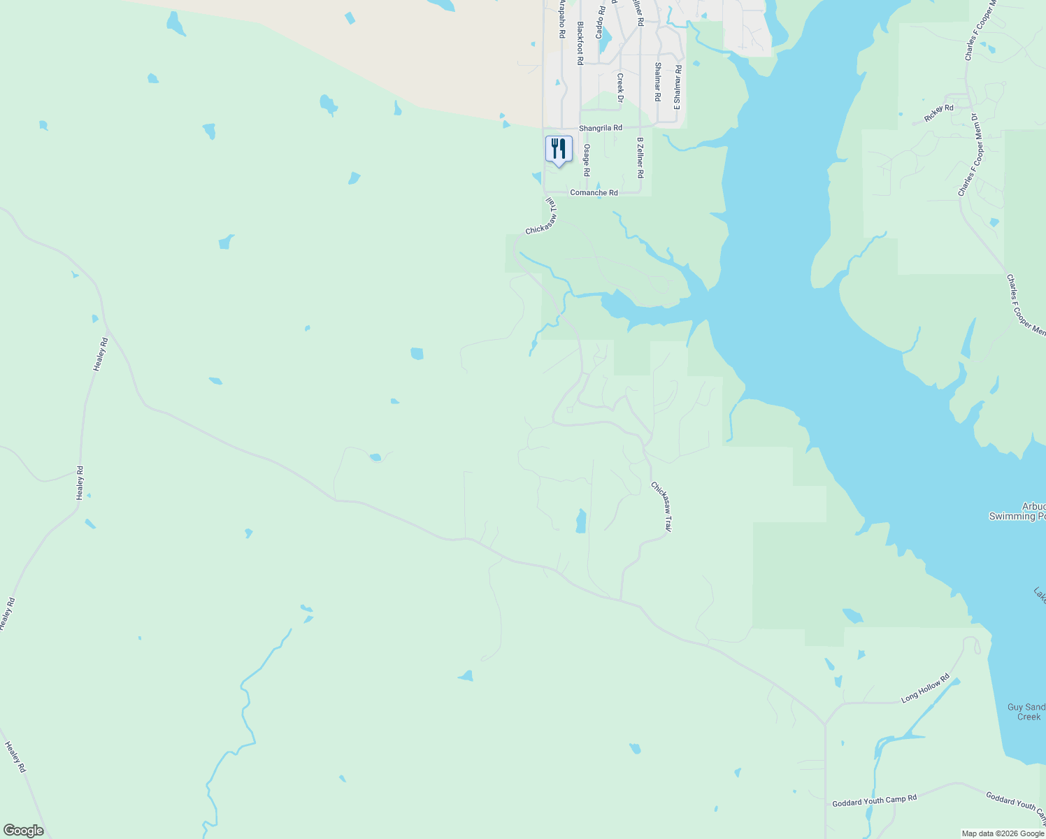 map of restaurants, bars, coffee shops, grocery stores, and more near 5040 Vista Court in Sulphur