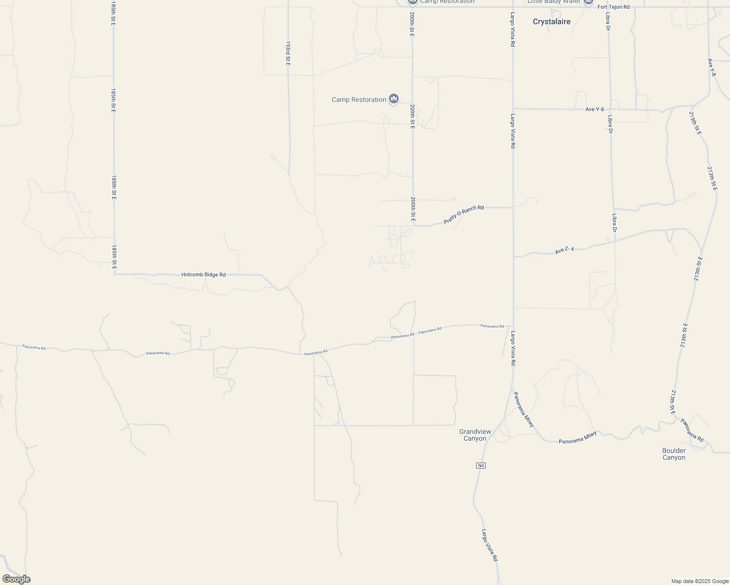 map of restaurants, bars, coffee shops, grocery stores, and more near 195th Street East in Llano
