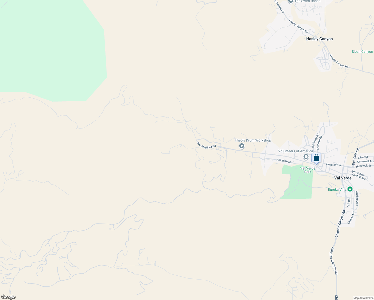 map of restaurants, bars, coffee shops, grocery stores, and more near 31292 San Martinez Road in Castaic