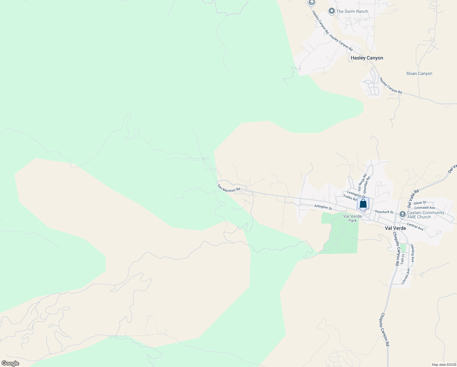 map of restaurants, bars, coffee shops, grocery stores, and more near 31216 Delwood Street in Val Verde