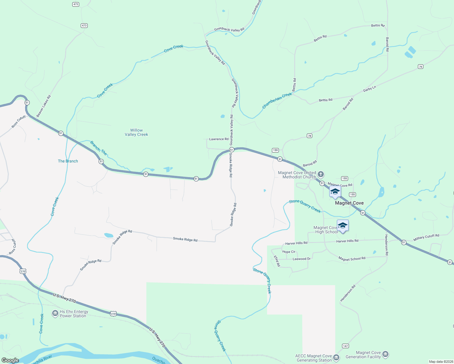 map of restaurants, bars, coffee shops, grocery stores, and more near 2133 Smoke Ridge Road in Malvern