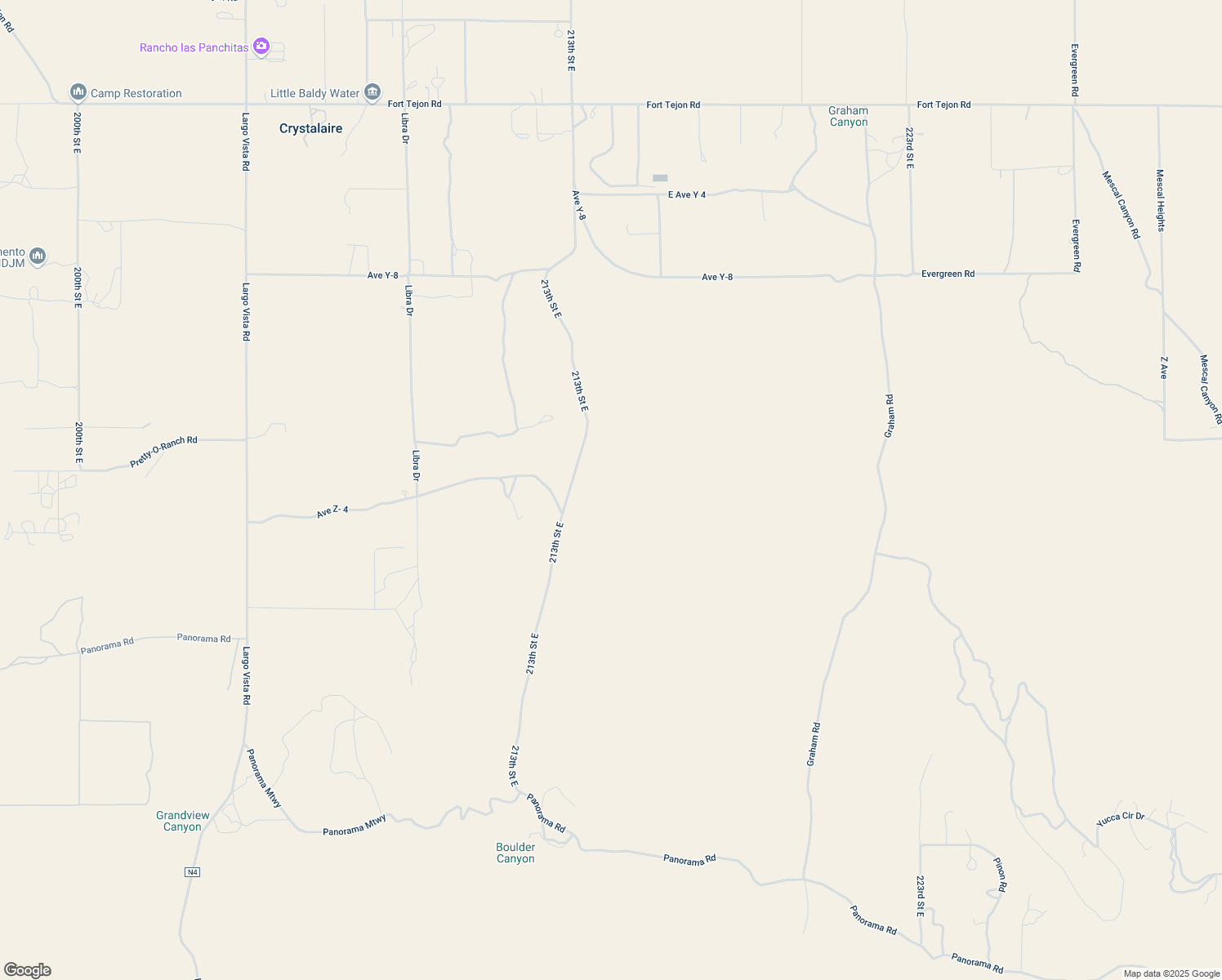 map of restaurants, bars, coffee shops, grocery stores, and more near 213th Street East in Los Angeles County