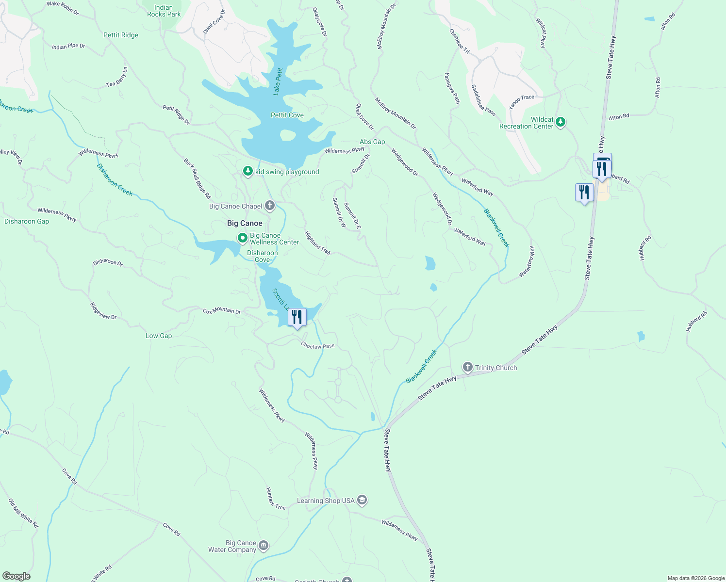 map of restaurants, bars, coffee shops, grocery stores, and more near 2785 Summit Drive East in Marble Hill
