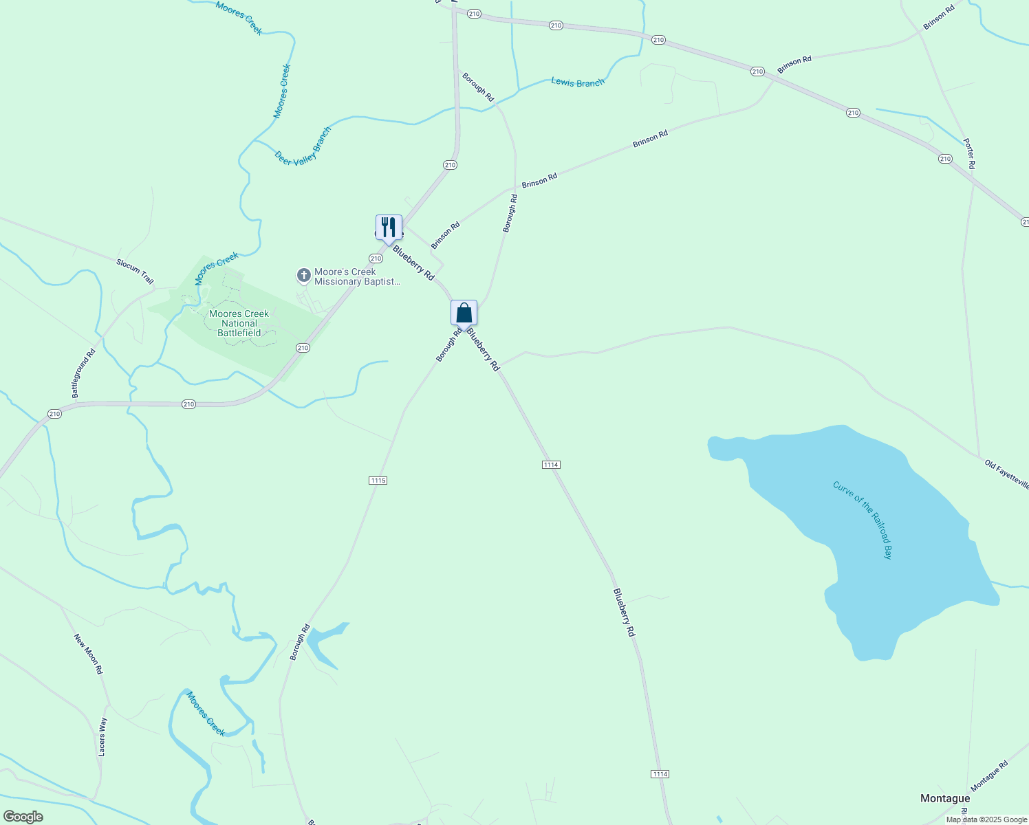 map of restaurants, bars, coffee shops, grocery stores, and more near 4975 Blueberry Rd in Currie