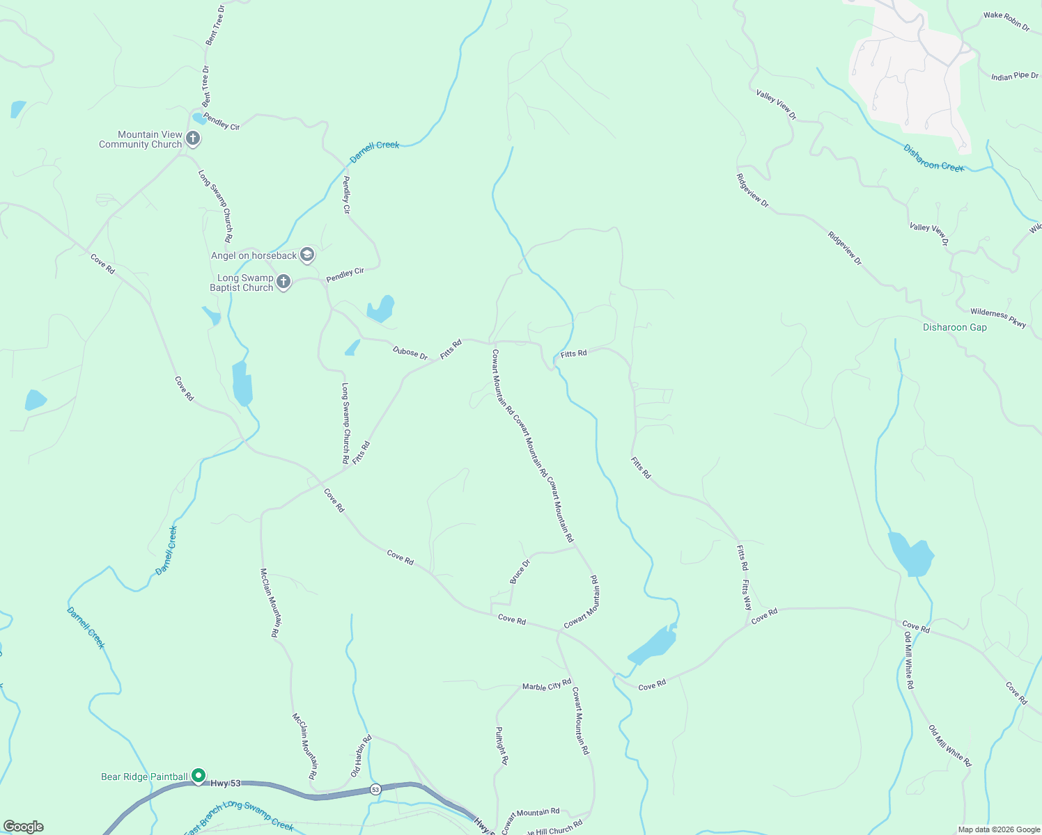 map of restaurants, bars, coffee shops, grocery stores, and more near 344 Cowart Mountain Road in Jasper