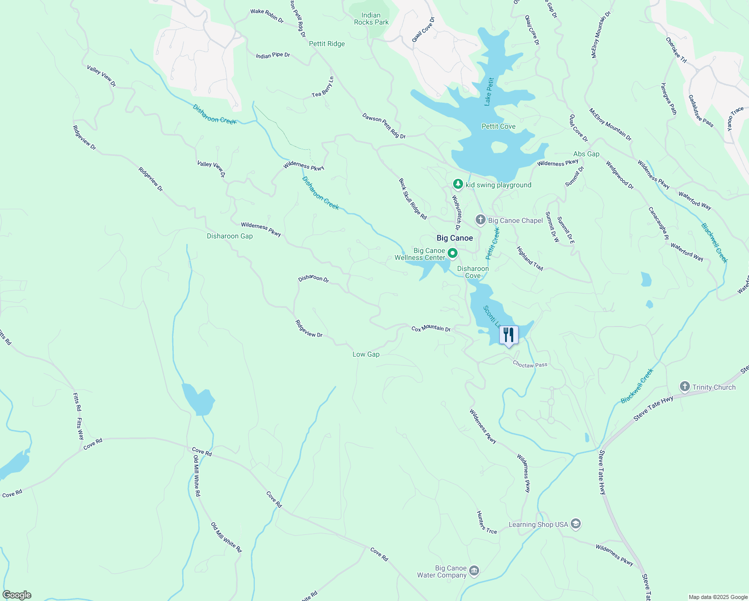 map of restaurants, bars, coffee shops, grocery stores, and more near 2630 Wilderness Parkway in Jasper