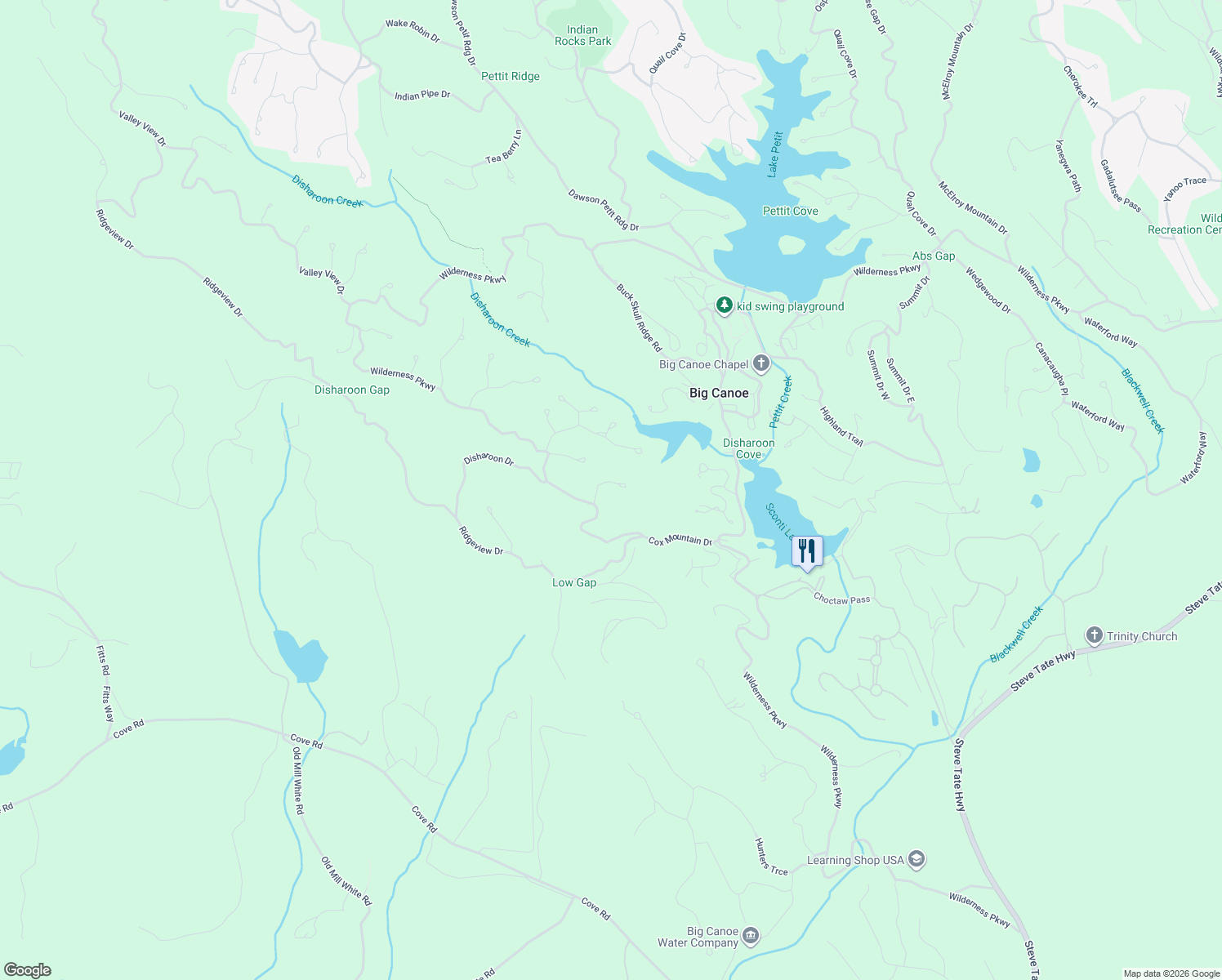 map of restaurants, bars, coffee shops, grocery stores, and more near 62 Hemlock Circle in Jasper