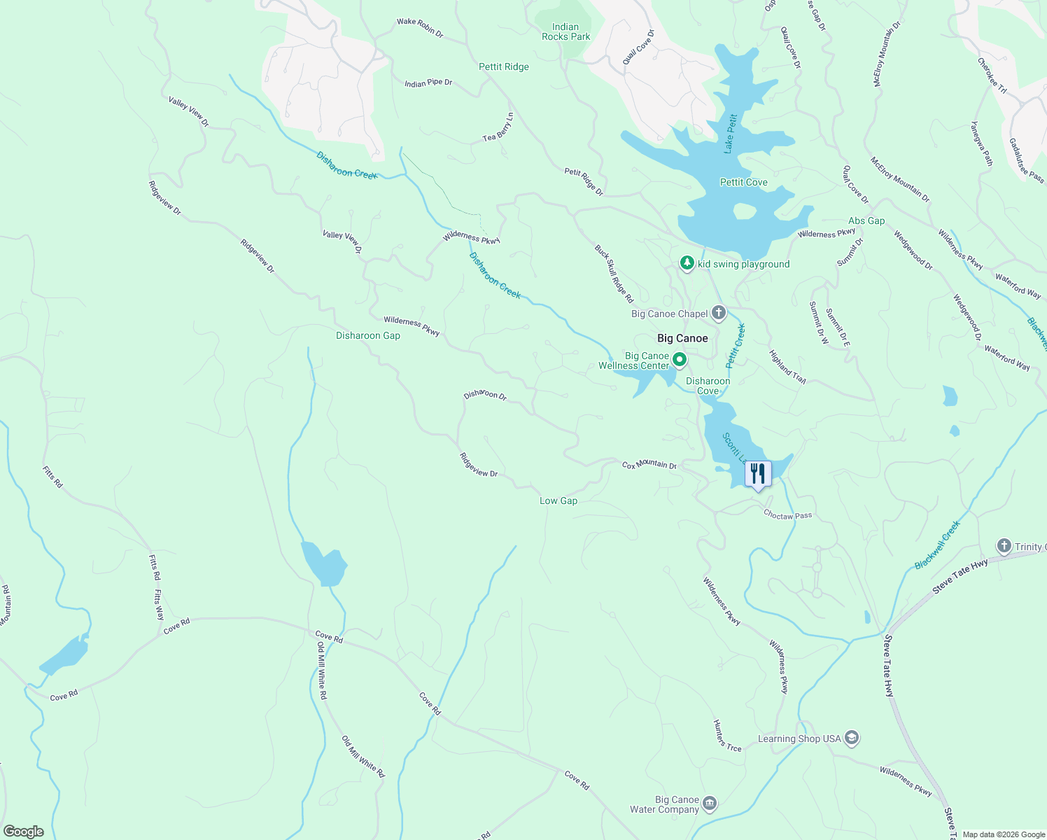 map of restaurants, bars, coffee shops, grocery stores, and more near 59 Disharoon Drive in Jasper