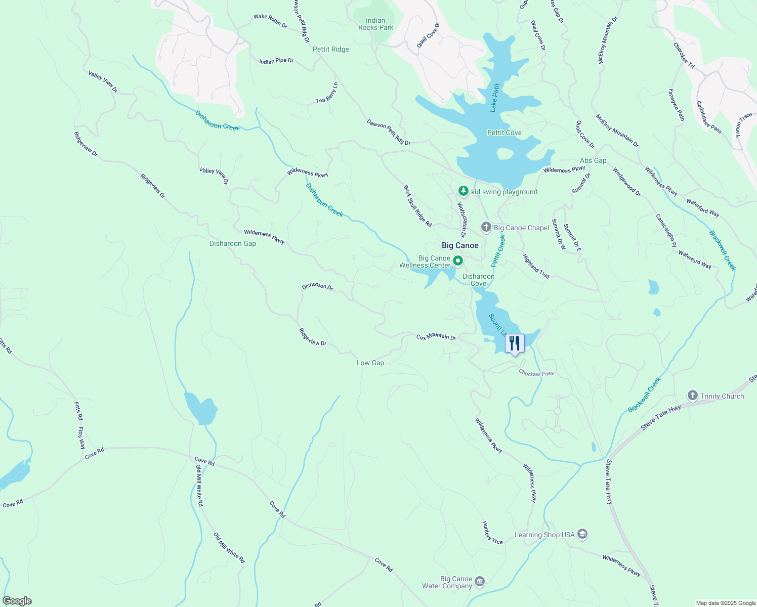 map of restaurants, bars, coffee shops, grocery stores, and more near 2630 Wilderness Parkway in Jasper