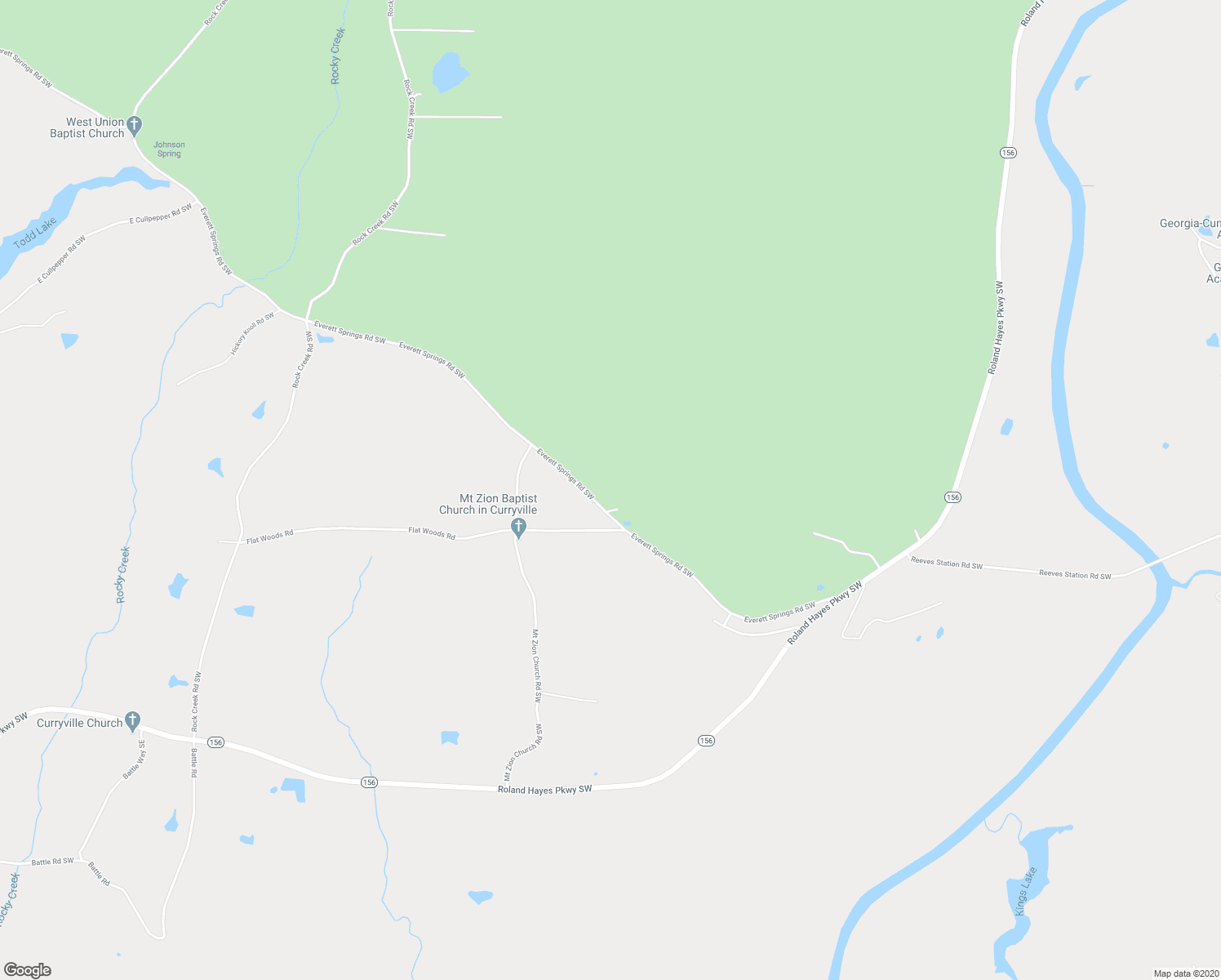 map of restaurants, bars, coffee shops, grocery stores, and more near 577 Everett Springs Road Southwest in Calhoun